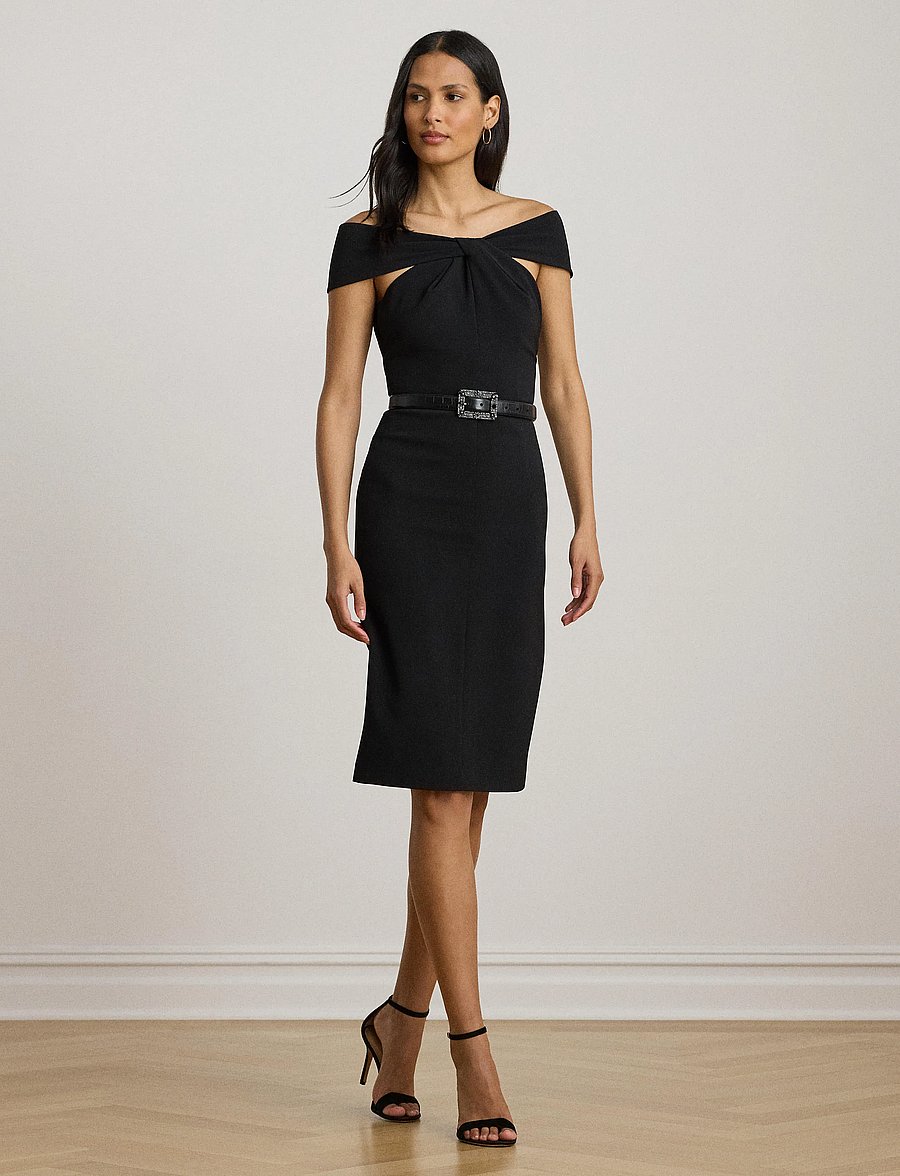 Lauren Ralph Lauren - DOUBLE CREPE-COCKTAIL DRESS - kokteilikleidid - black - 4