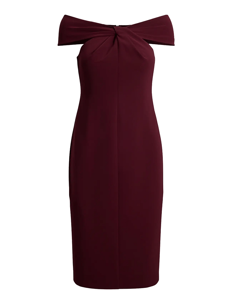 Lauren Ralph Lauren - DOUBLE CREPE-COCKTAIL DRESS - cocktailklänningar - dark garnet - 1