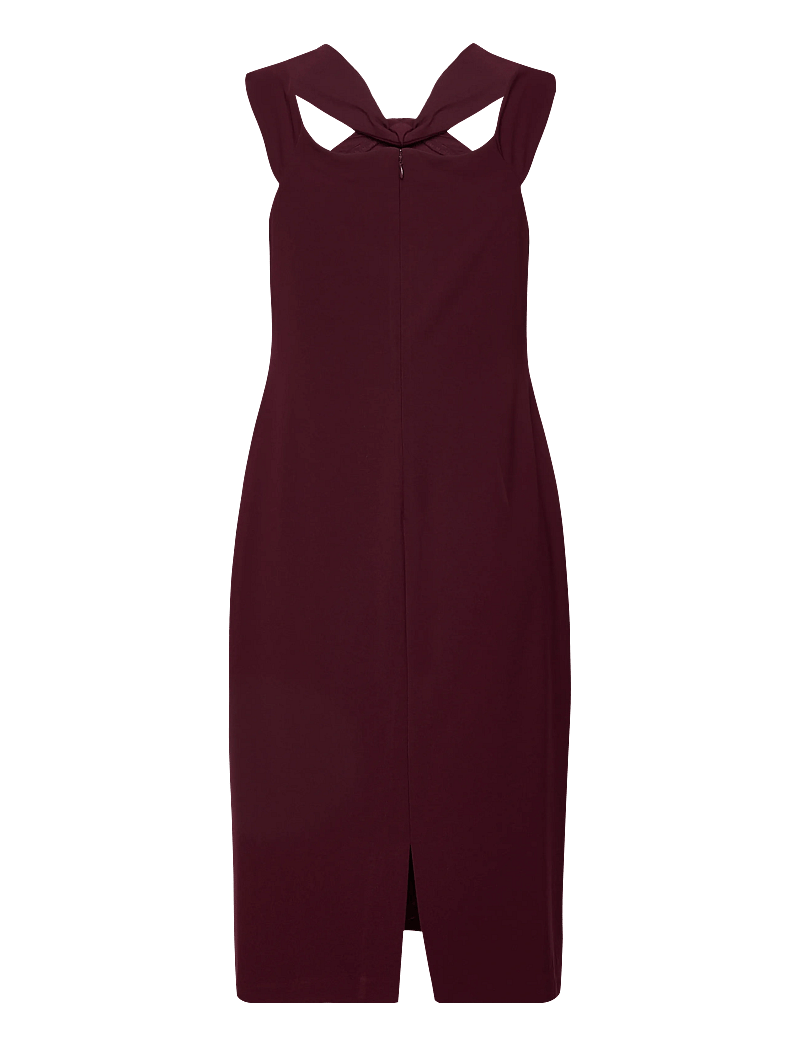 Lauren Ralph Lauren - Twist-Front Crepe Cocktail Dress - cocktailklänningar - dark garnet - 1