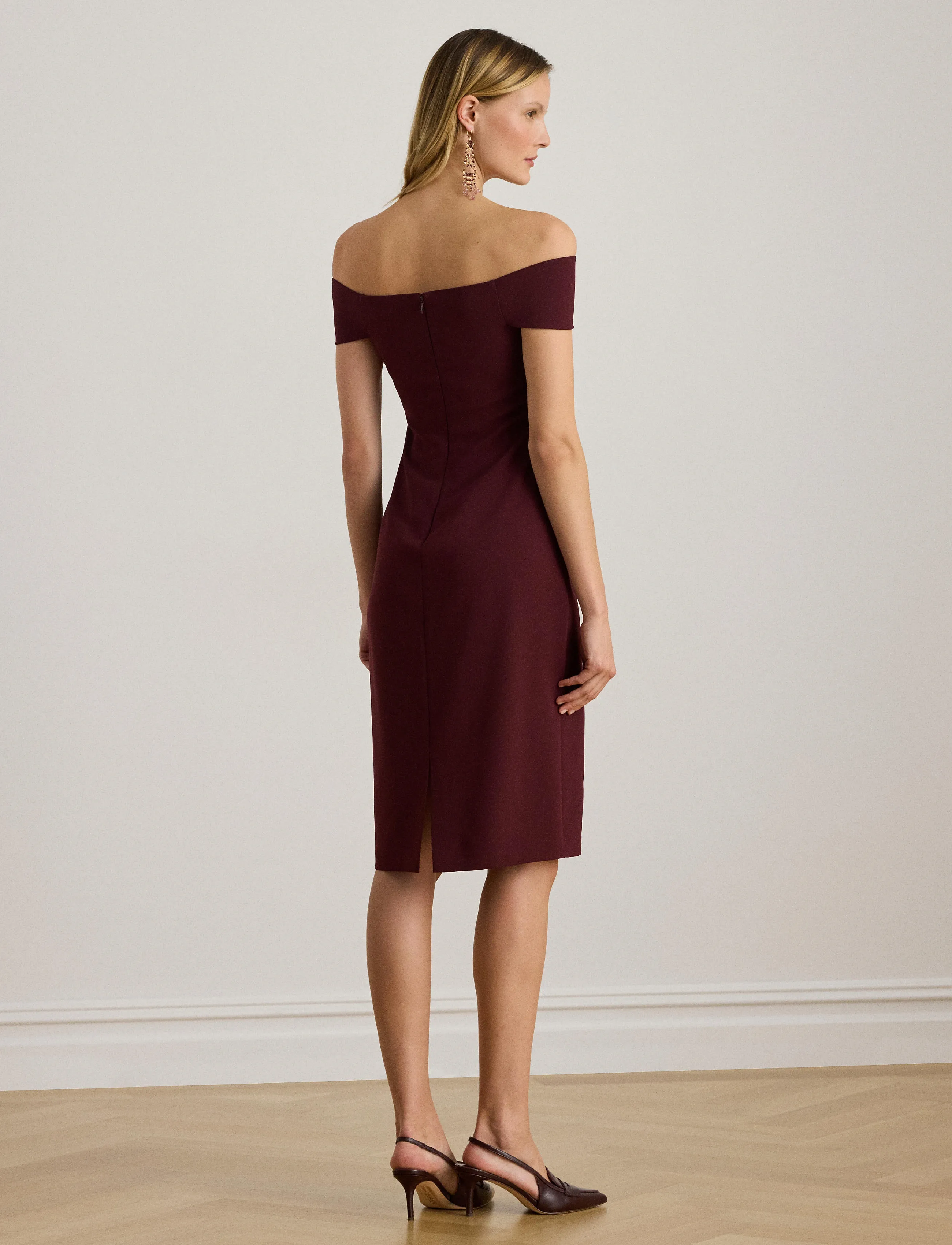 Lauren Ralph Lauren - DOUBLE CREPE-COCKTAIL DRESS - cocktailklänningar - dark garnet - 2