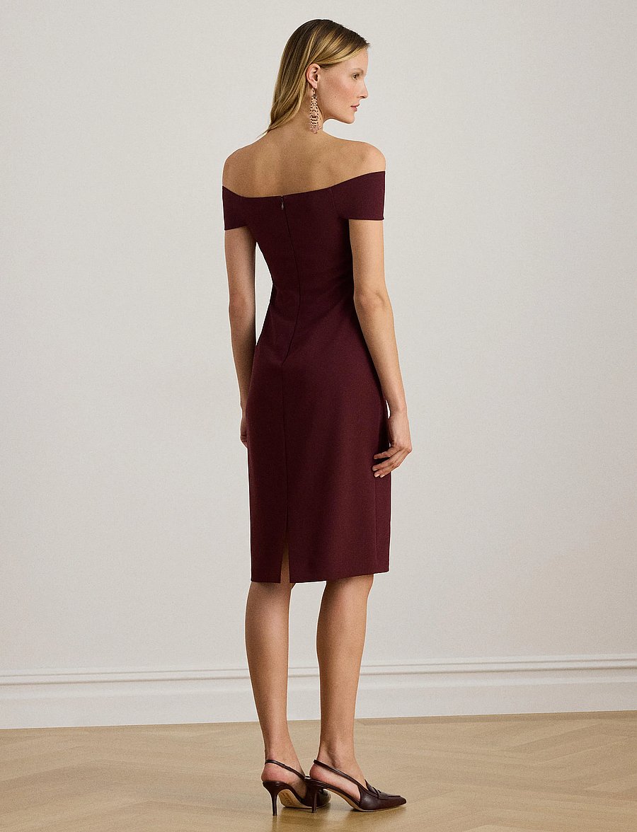 Lauren Ralph Lauren - DOUBLE CREPE-COCKTAIL DRESS - cocktailklänningar - dark garnet - 2