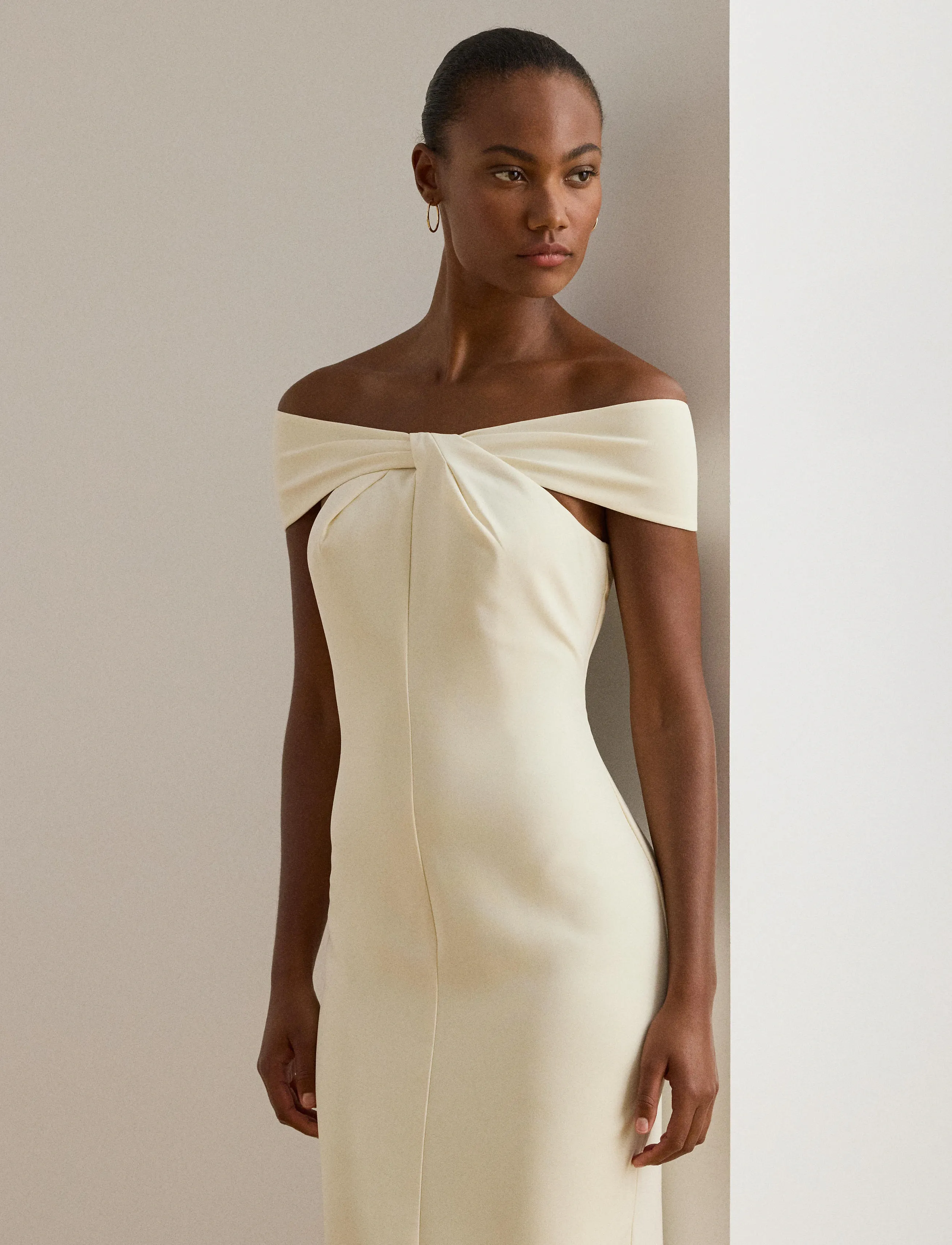 Lauren Ralph Double Crepe-Cocktail Dress, 34, Dresses, Creme - Knee-length & Midi, Frauen