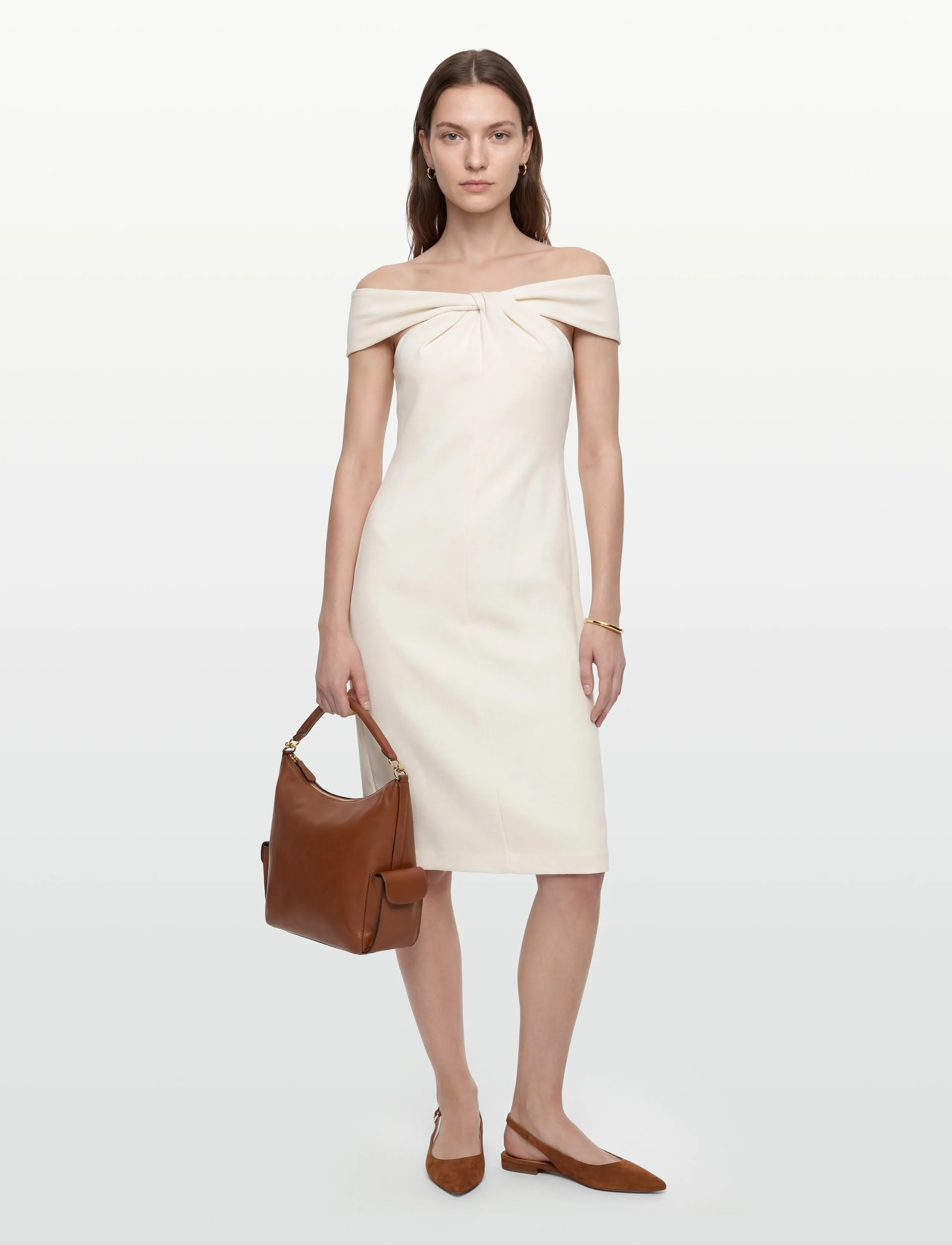 Lauren Ralph Lauren DOUBLE CREPE-COCKTAIL DRESS - Midi Dresses - MASCARPONE CREAM / cream