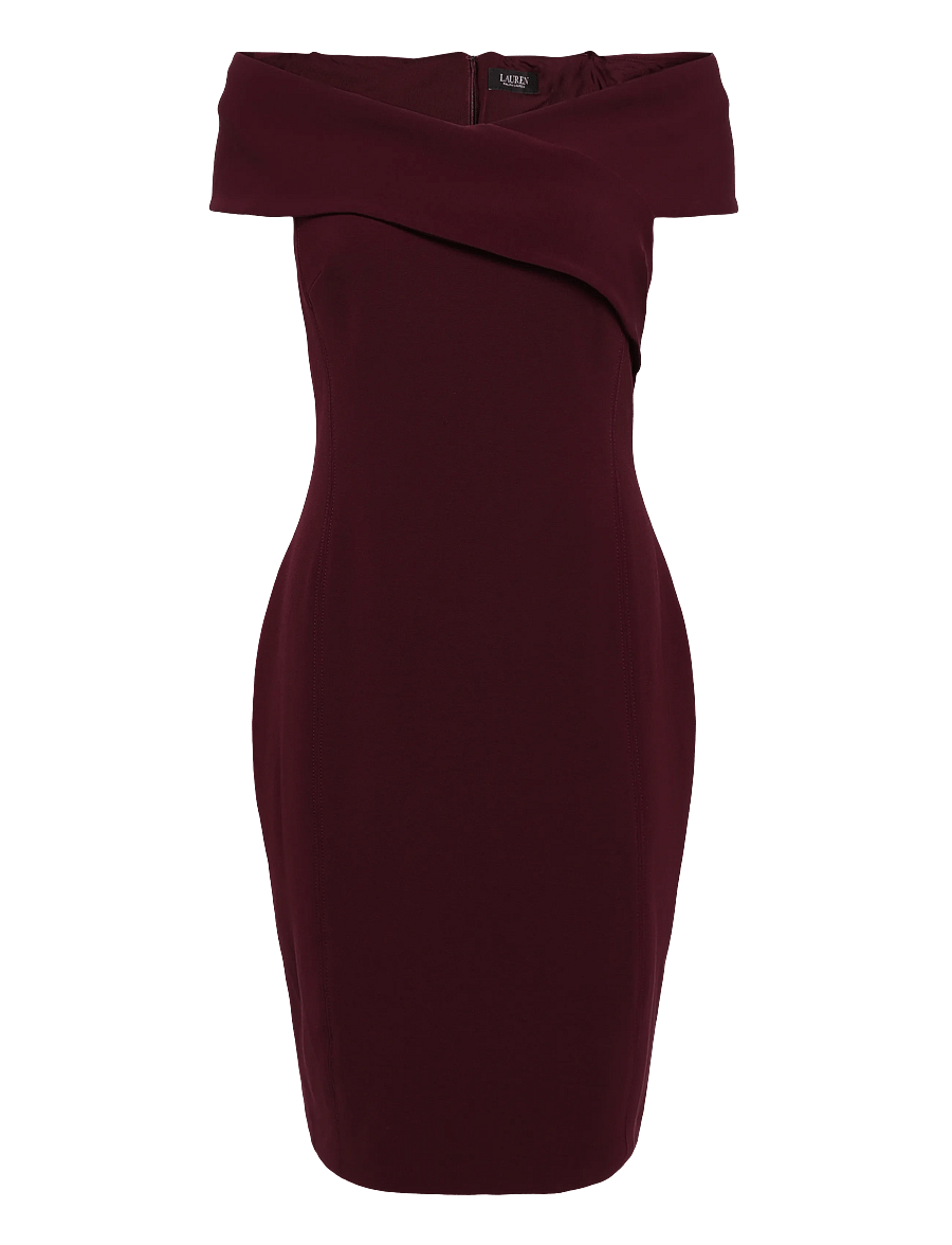 Lauren Ralph Lauren - Faille Off-the-Shoulder Cocktail Dress - kokteilinės suknelės - dark garnet - 2