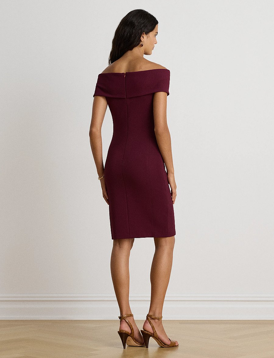 Lauren Ralph Lauren - Faille Off-the-Shoulder Cocktail Dress - kokteilikleidid - dark garnet - 2