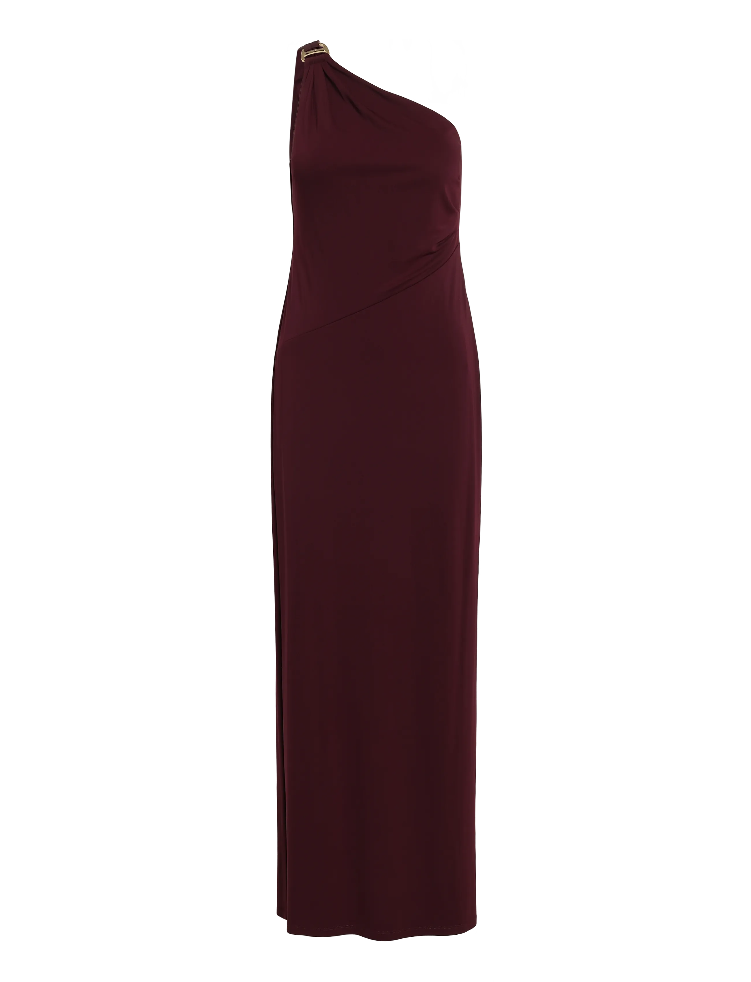 Lauren Ralph Lauren - Stretch Jersey D-Ring One-Shoulder Gown - party dresses - dark garnet - 1