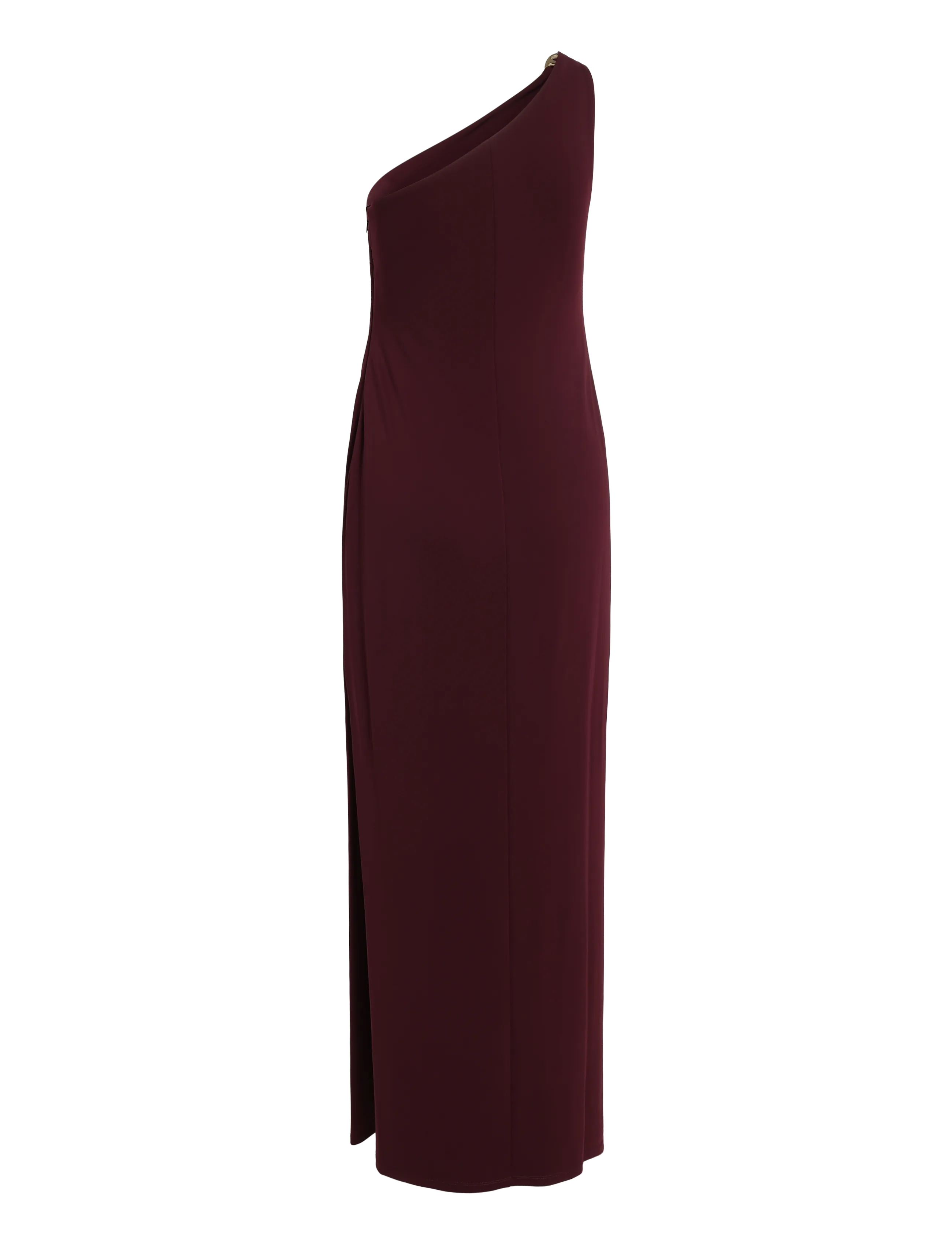 Lauren Ralph Lauren - Stretch Jersey D-Ring One-Shoulder Gown - party dresses - dark garnet - 2