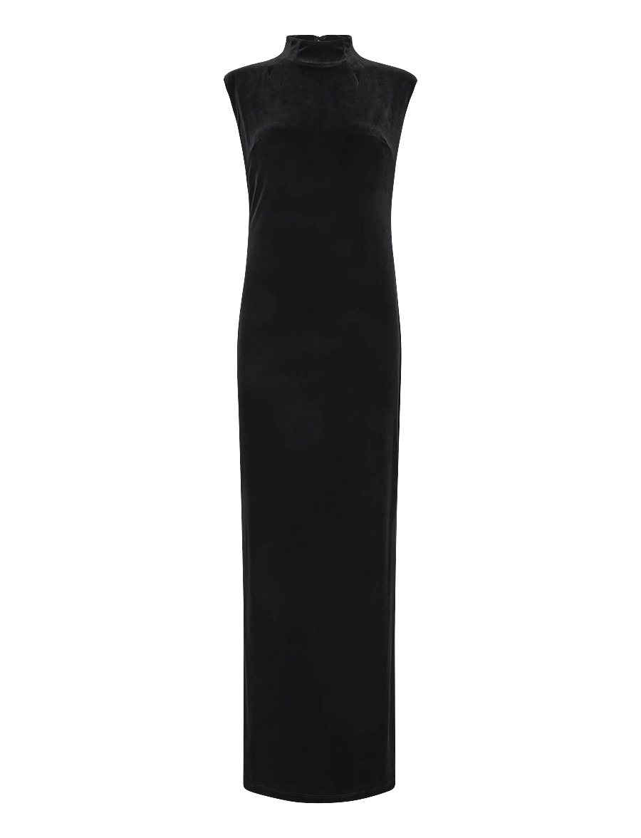 Lauren Ralph Lauren - Stretch Velvet Mockneck Gown - pidulikud kleidid - black velvet - 2