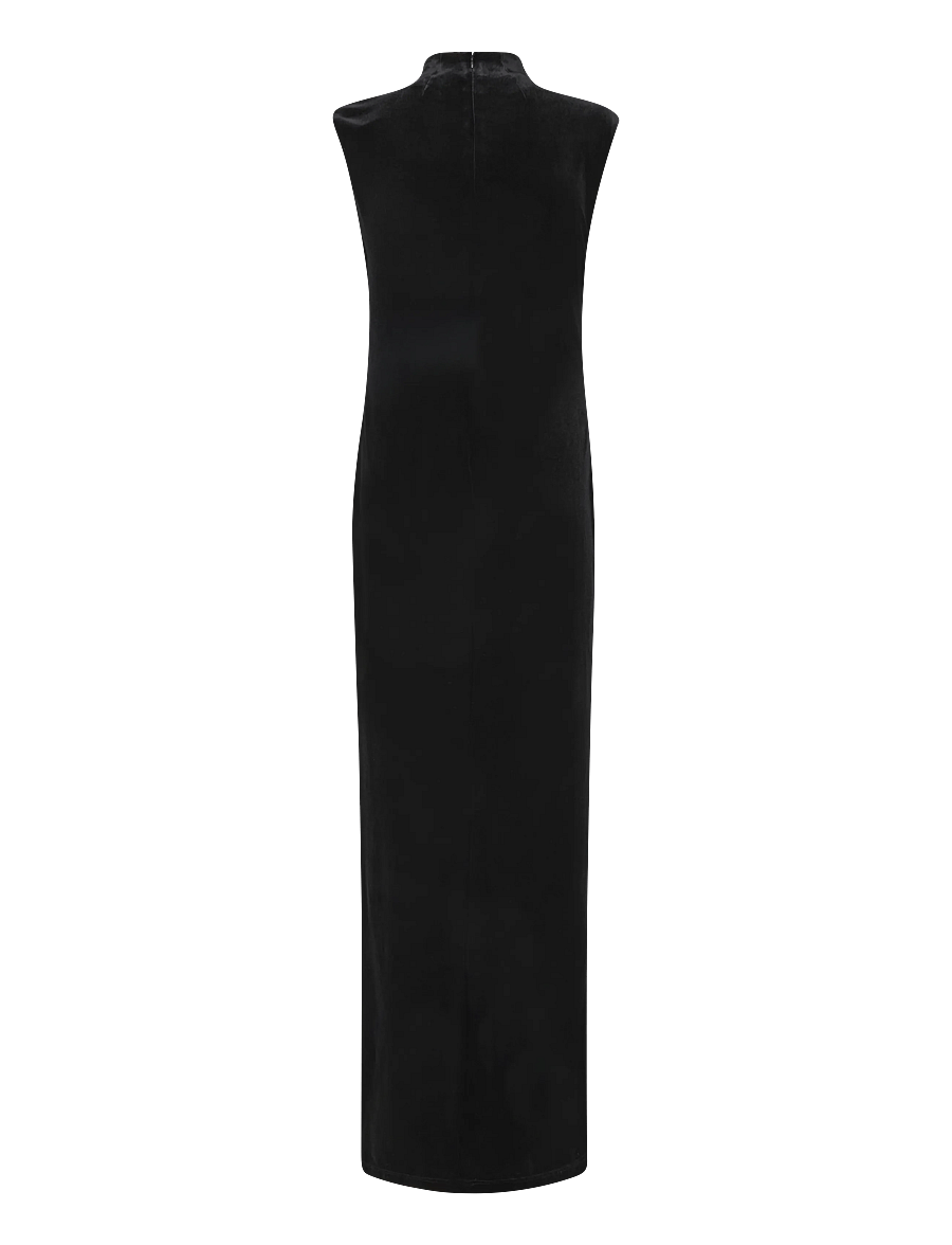 Lauren Ralph Lauren - Stretch Velvet Mockneck Gown - pidulikud kleidid - black velvet - 3