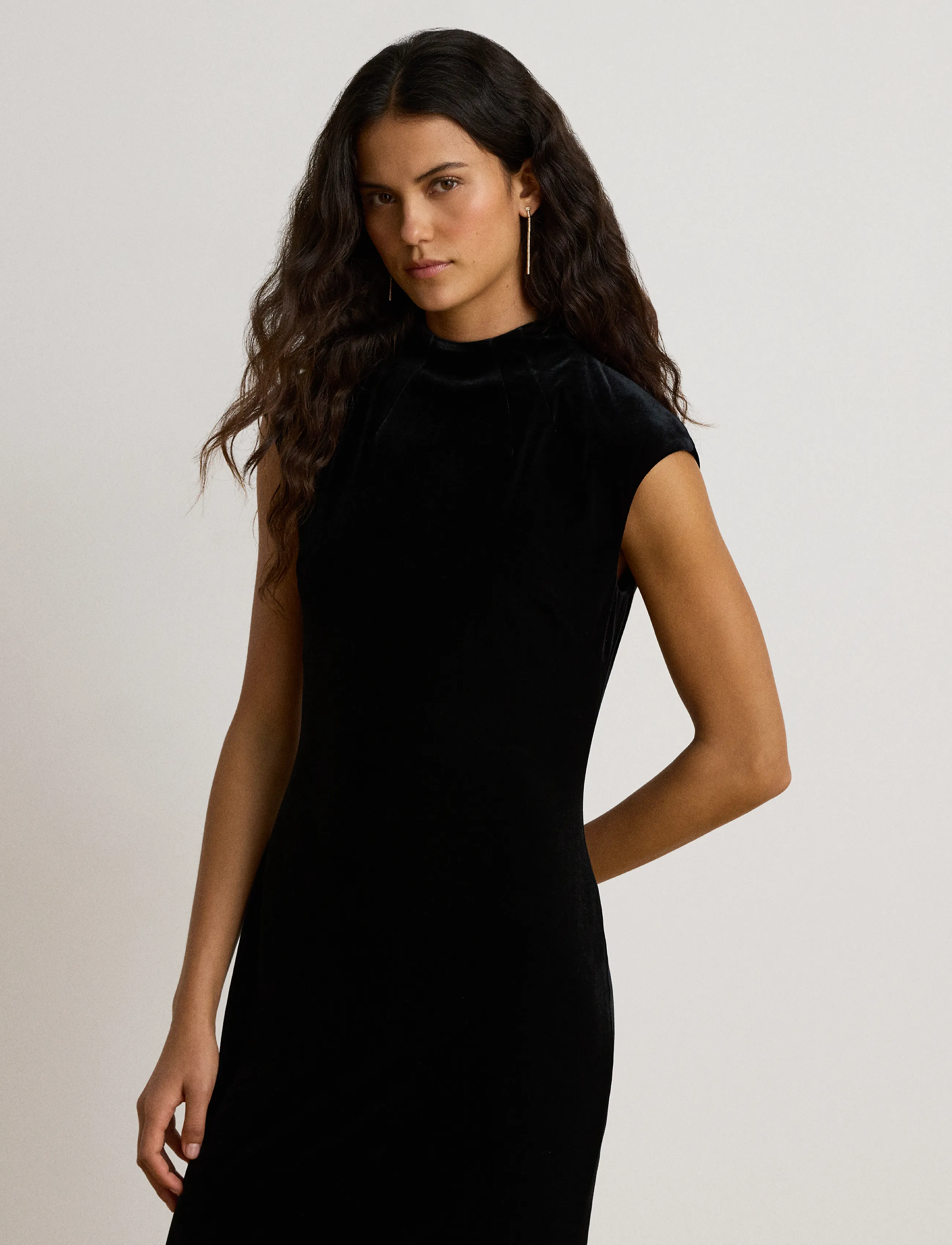 Lauren Ralph Lauren Stretch Velvet Mockneck Gown klänningar dam – bild 4