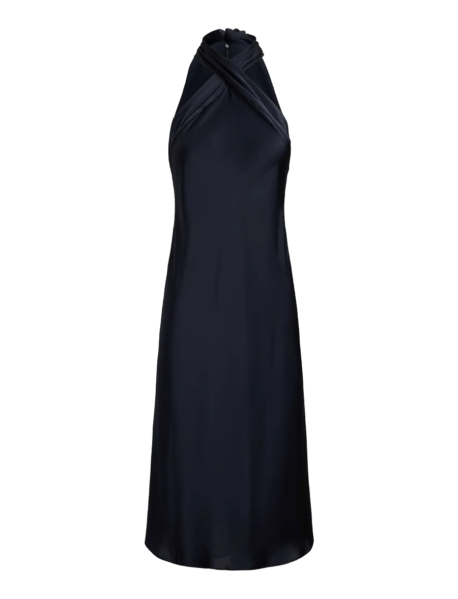 Lauren Ralph Lauren - Tie-Back Charmeuse Halter Cocktail Dress - cocktailkleider - lauren navy - 1