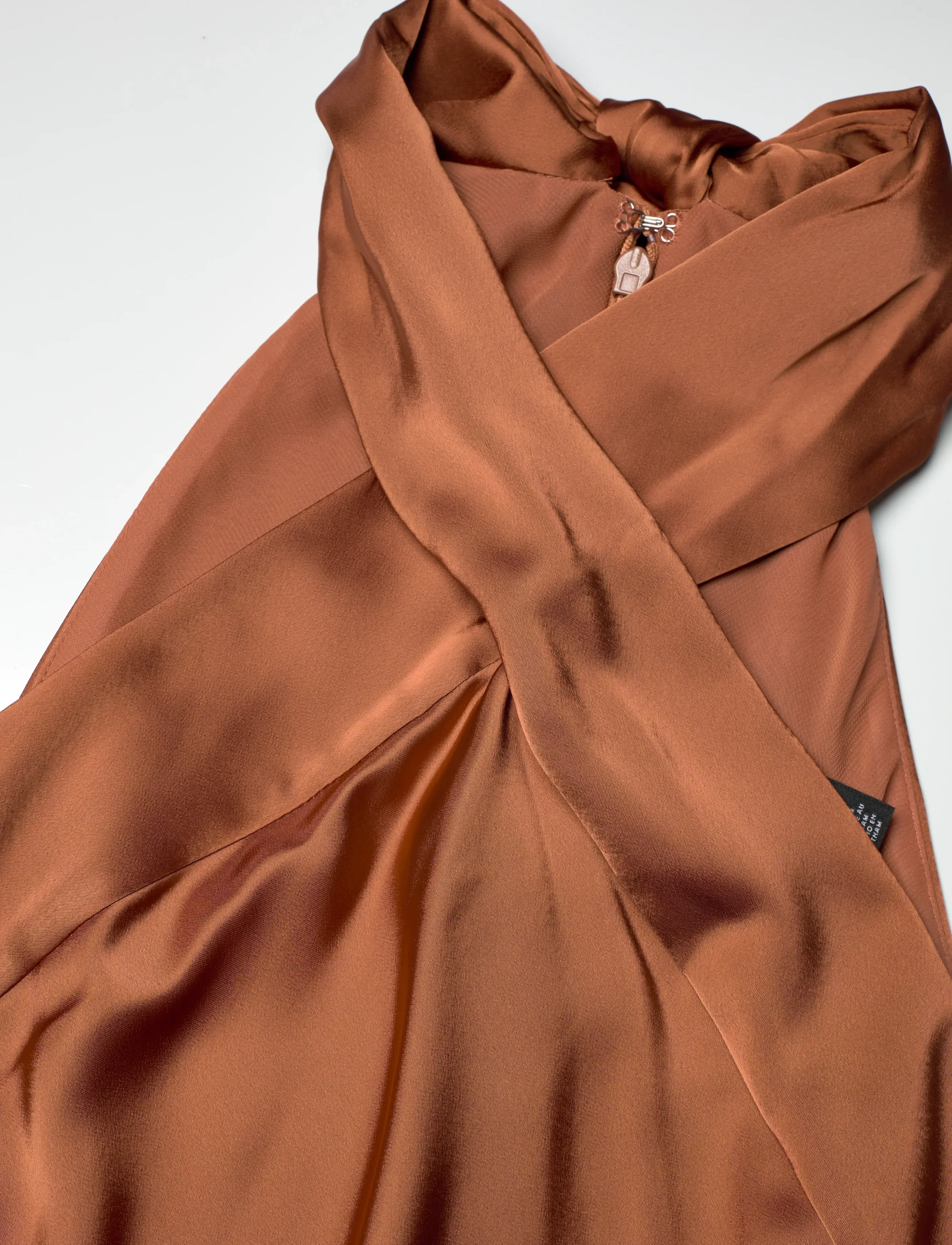 Lauren Ralph Lauren - Tie-Back Charmeuse Halter Cocktail Dress - cocktailkleider - red terracotta - 5