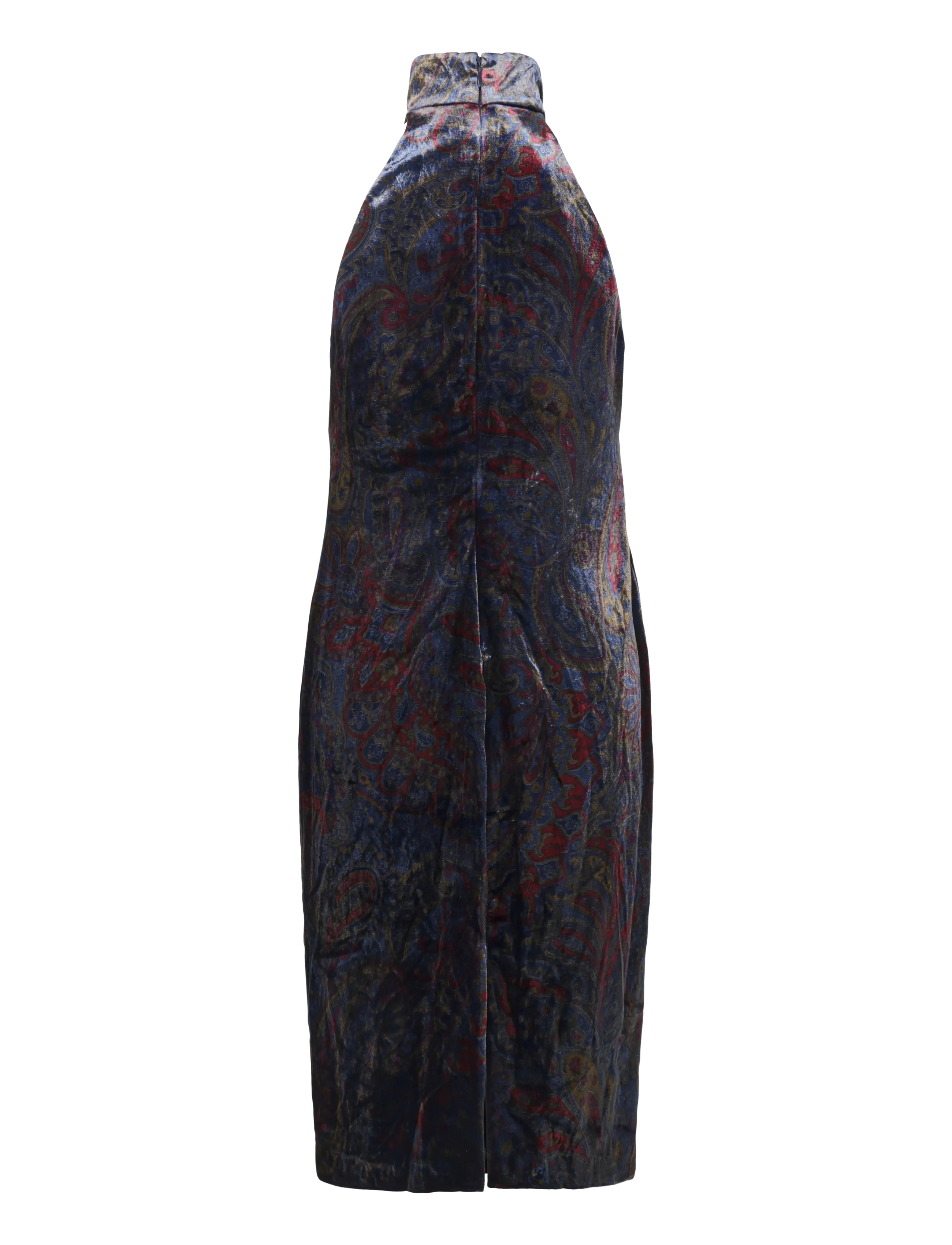 Lauren Ralph Lauren - Paisley Velvet Mockneck Cocktail Dress - kokteilinės suknelės - navy multi - 2