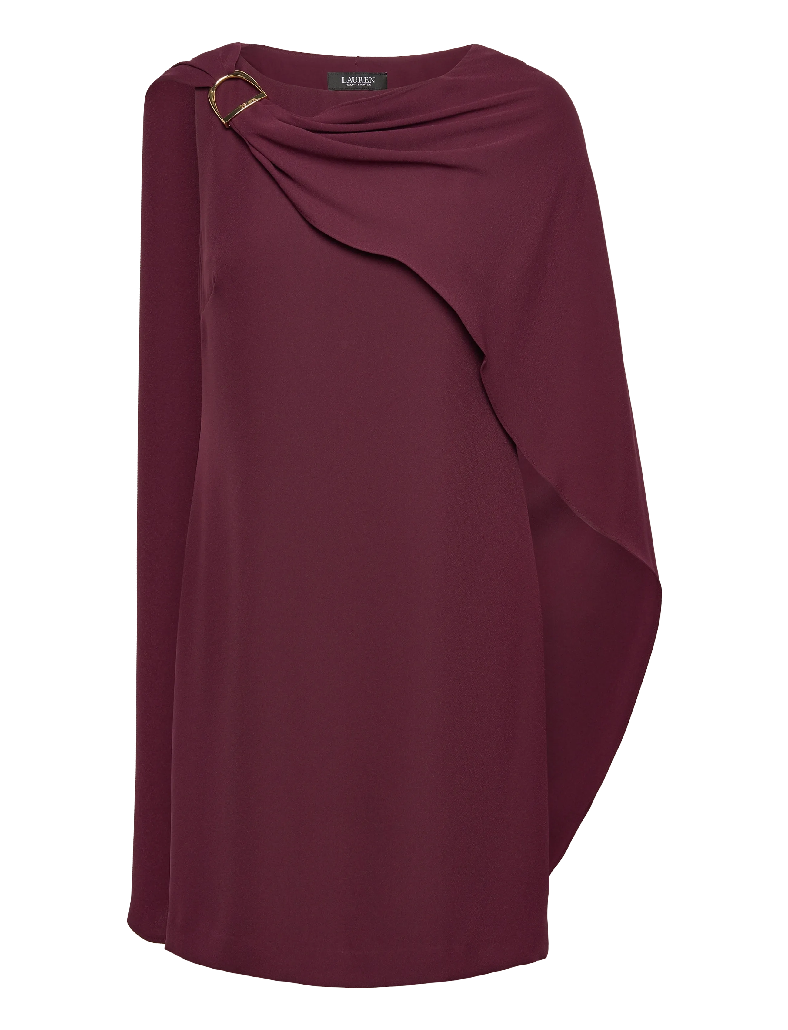 Lauren Ralph Lauren Cape Georgette Cocktail Dress - Nyheder - DARK GARNET / burgundy