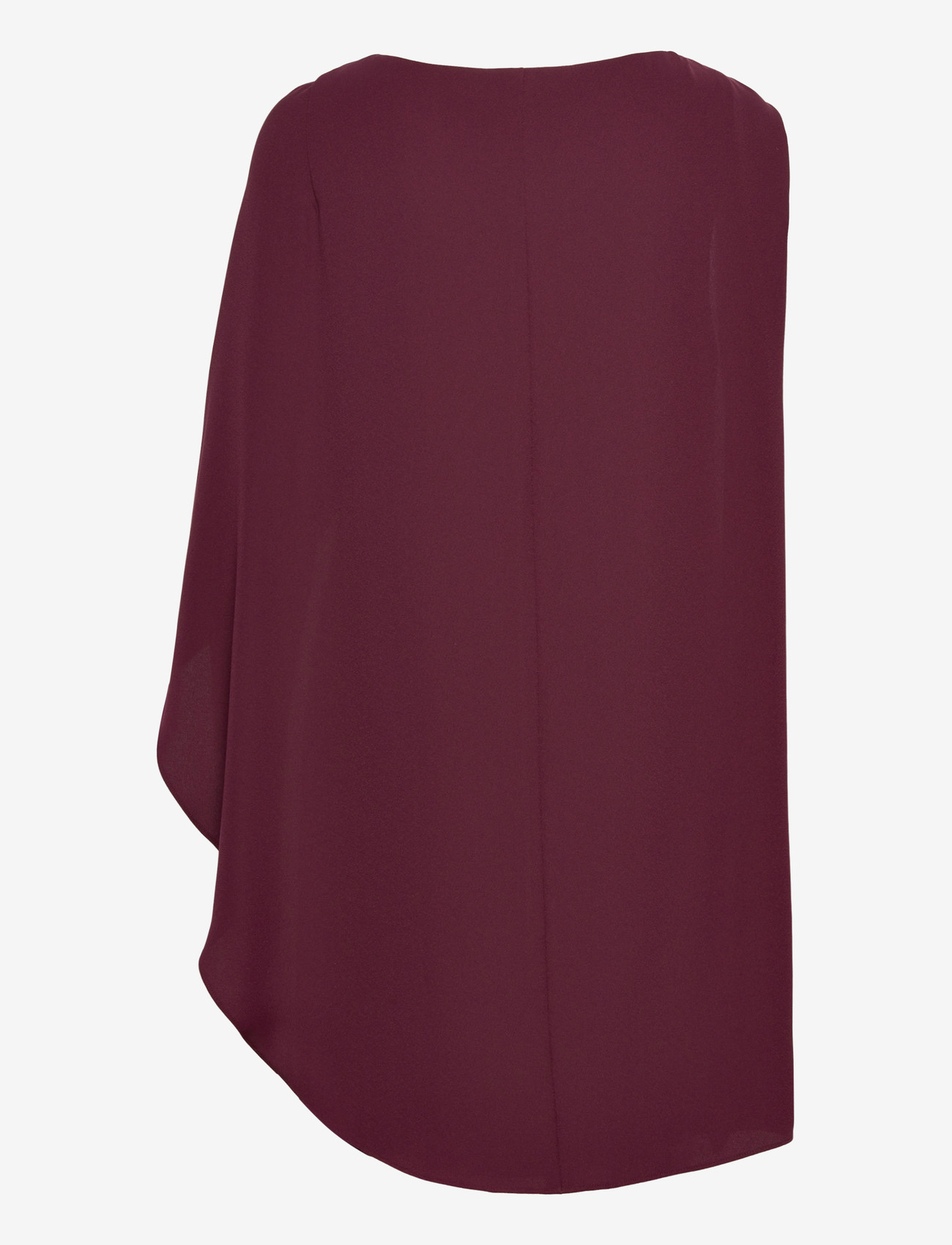 Lauren Ralph Lauren - Cape Georgette Cocktail Dress - short dresses - dark garnet - 1