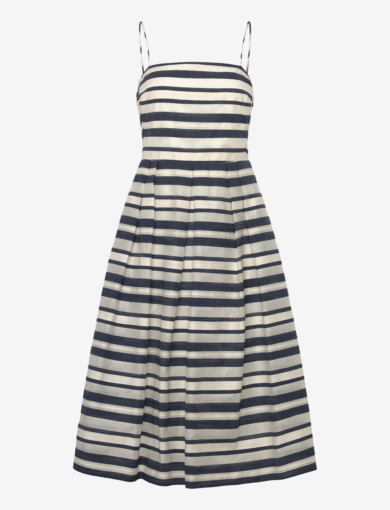 Lauren Ralph Lauren - Striped Satin Sleeveless Cocktail Dress - cocktailklänningar - navy/cream multi - 0