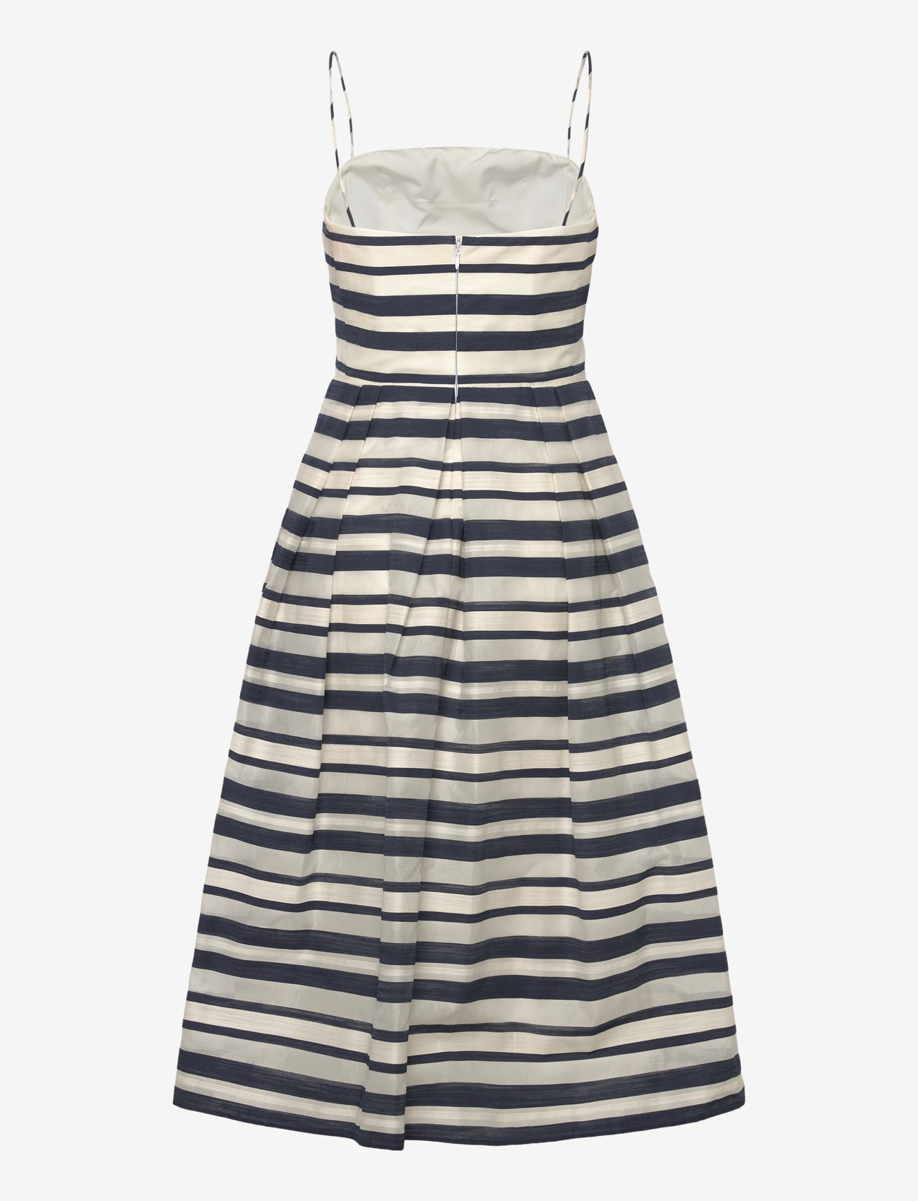 Lauren Ralph Lauren - Striped Satin Sleeveless Cocktail Dress - cocktailklänningar - navy/cream multi - 1