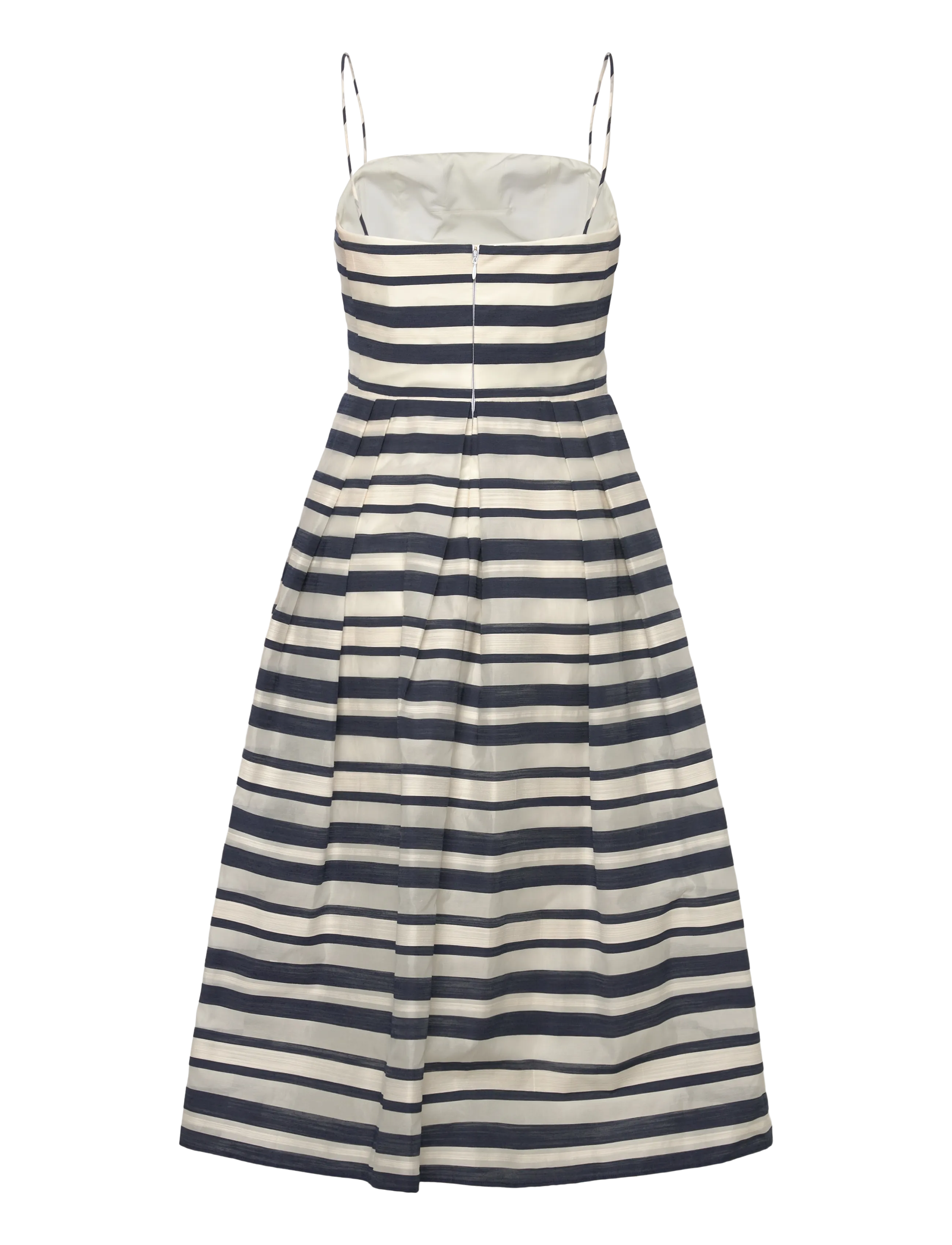 Lauren Ralph Lauren - Striped Satin Sleeveless Cocktail Dress - navy/cream multi - 1