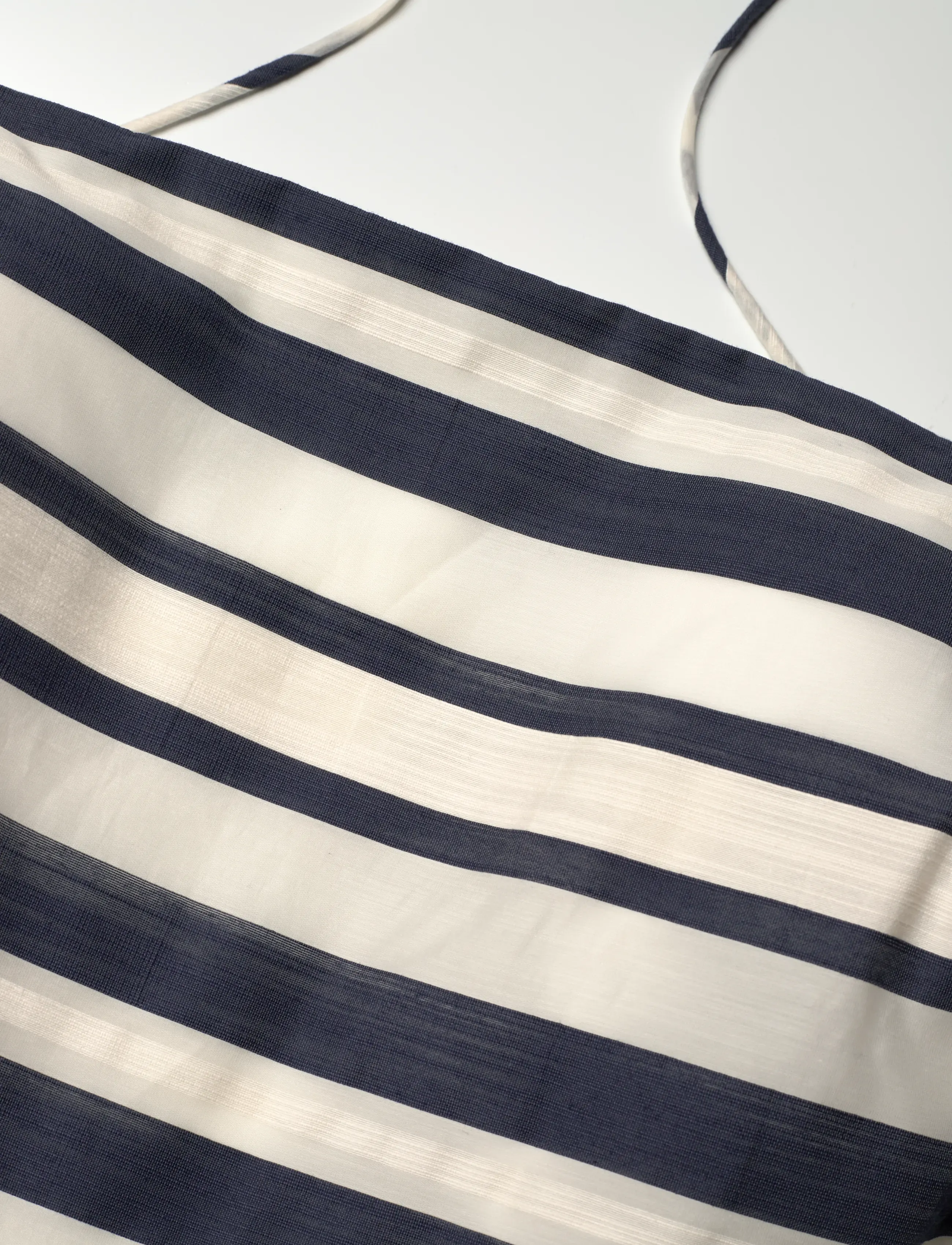Lauren Ralph Lauren - Striped Satin Sleeveless Cocktail Dress - navy/cream multi - 3