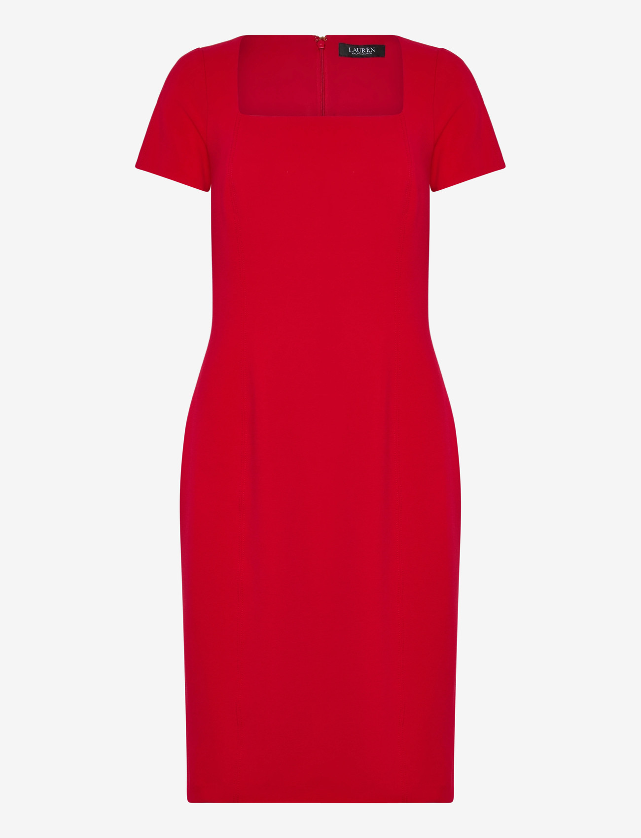 Lauren Ralph Lauren - Faille Short-Sleeve Cocktail Dress - kokteilikleidid - cruise red - 0