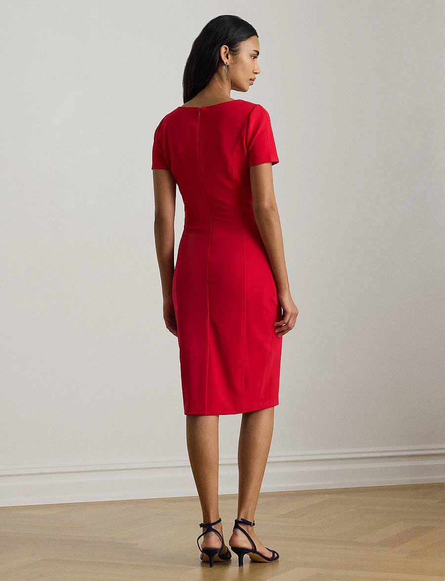 ralph lauren red cocktail dress Lauren by Ralph Lauren Petra Long Sleeve Mini Cocktail Dress - Red