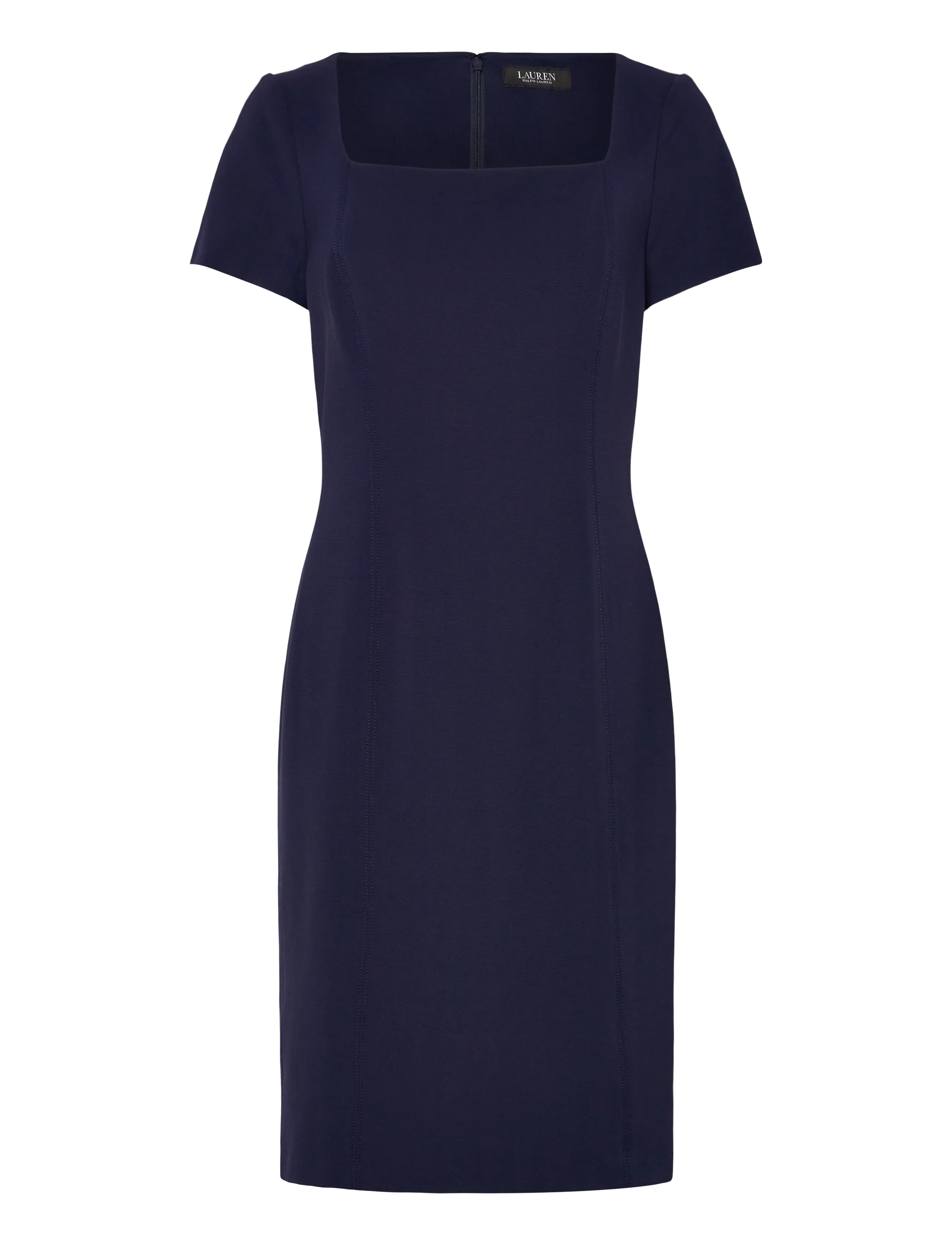 Lauren Ralph Lauren Faille Short-Sleeve Cocktail Dress - Ralph Lauren - REFINED NAVY / black