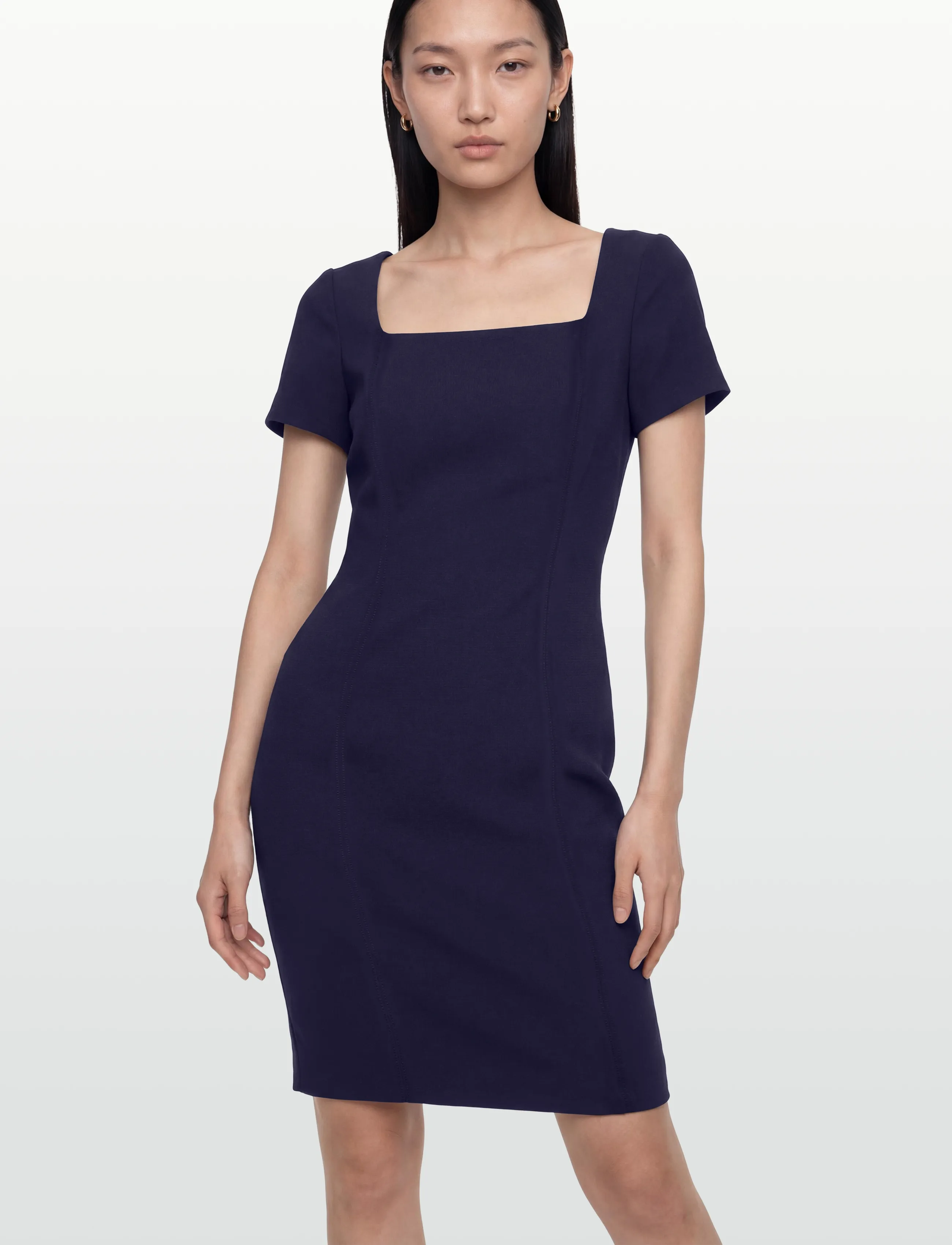 Faille Short-Sleeve Cocktail Dress 2