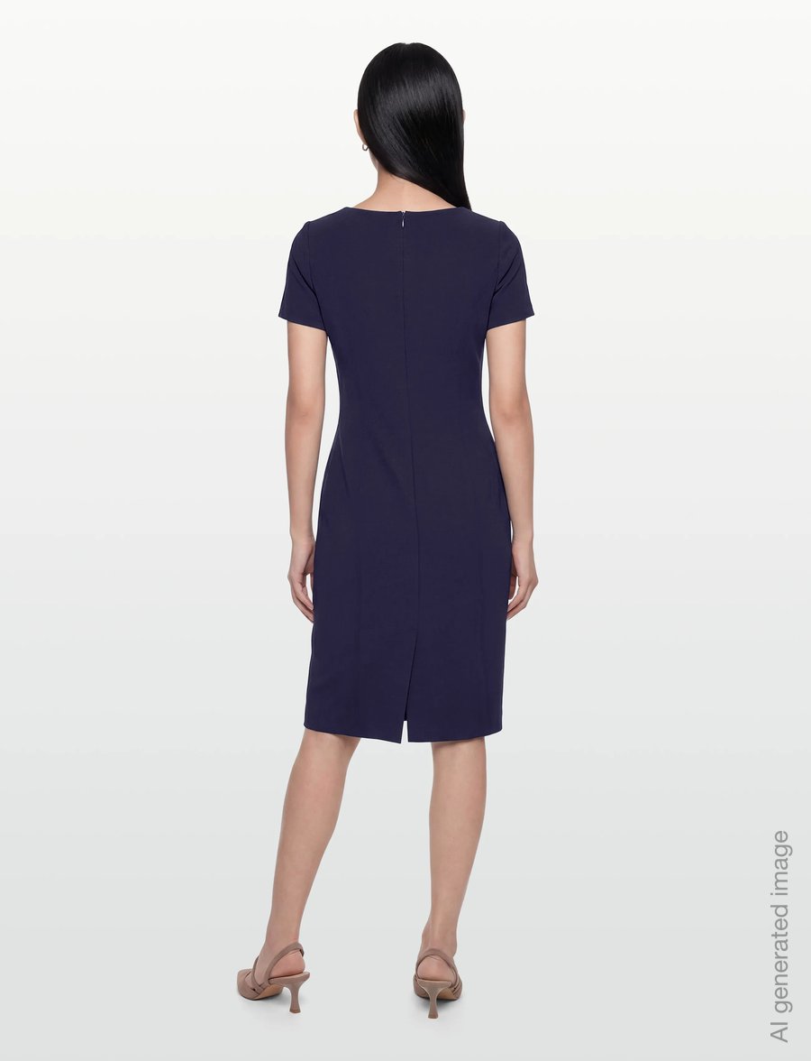 Lauren Ralph Lauren - Faille Short-Sleeve Cocktail Dress - cocktail dresses - refined navy - 4