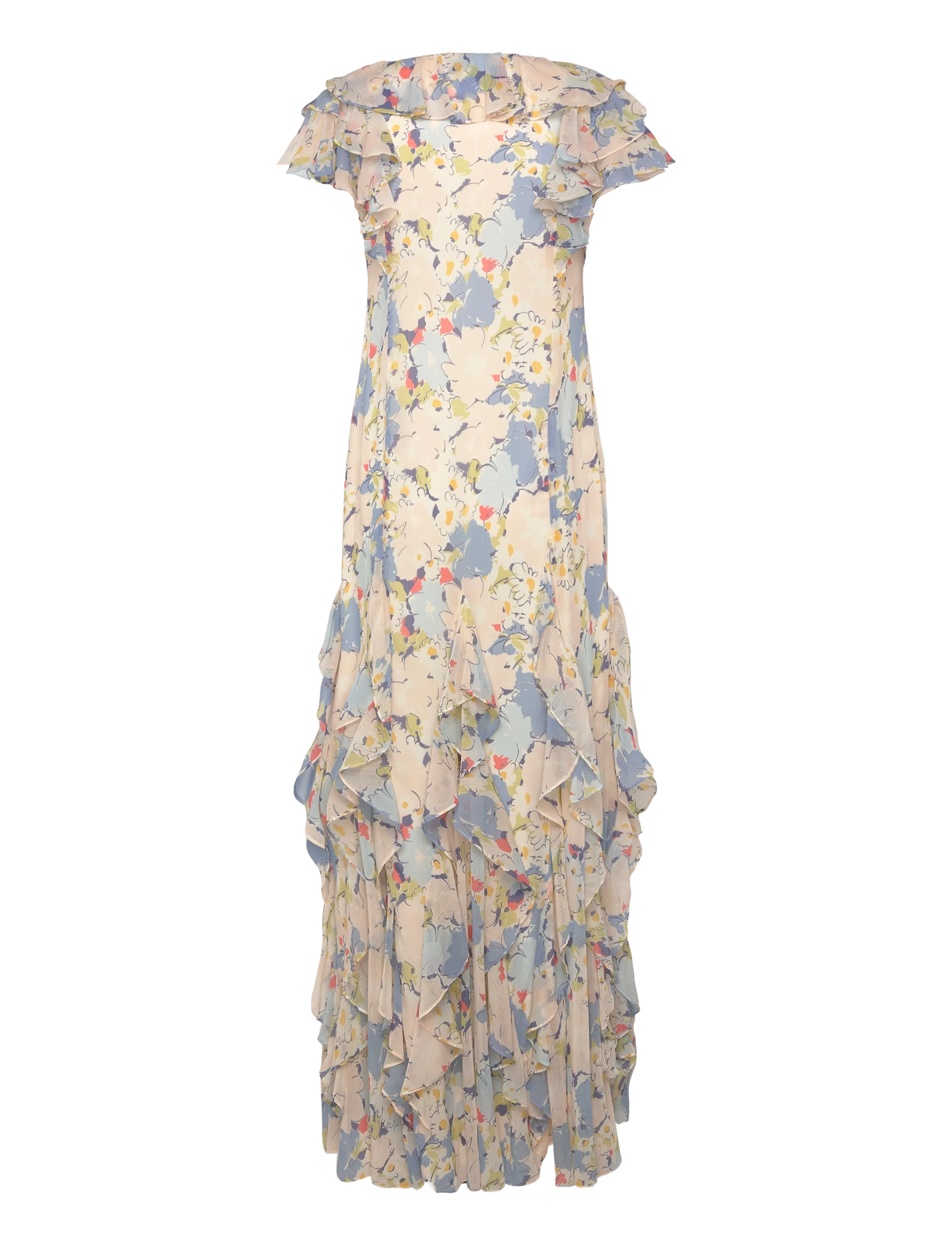 Lauren Ralph Lauren - POLY CRINKLE GGT 58-WVN-DRESSES - sommerkjoler - blue multi - 2