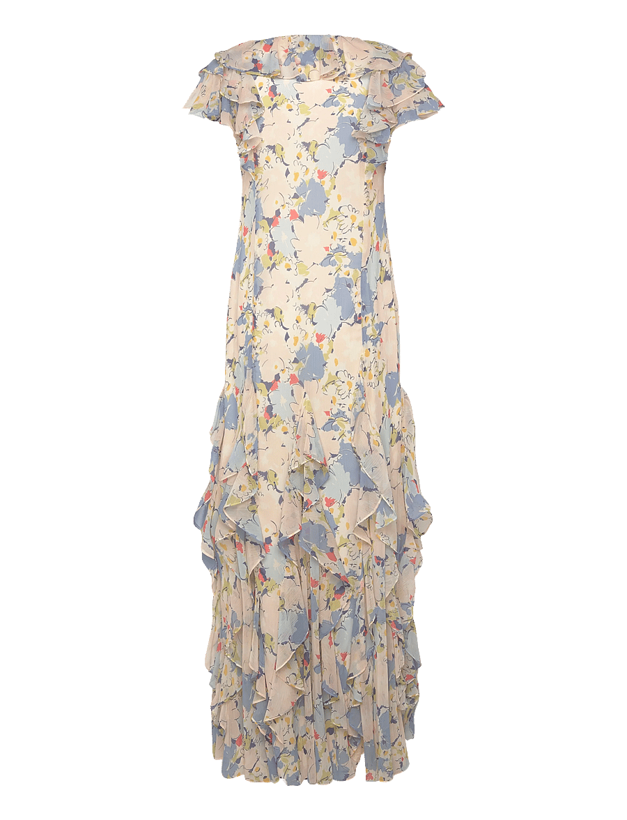 Lauren Ralph Lauren - POLY CRINKLE GGT 58-WVN-DRESSES - sommerkleider - blue multi - 2
