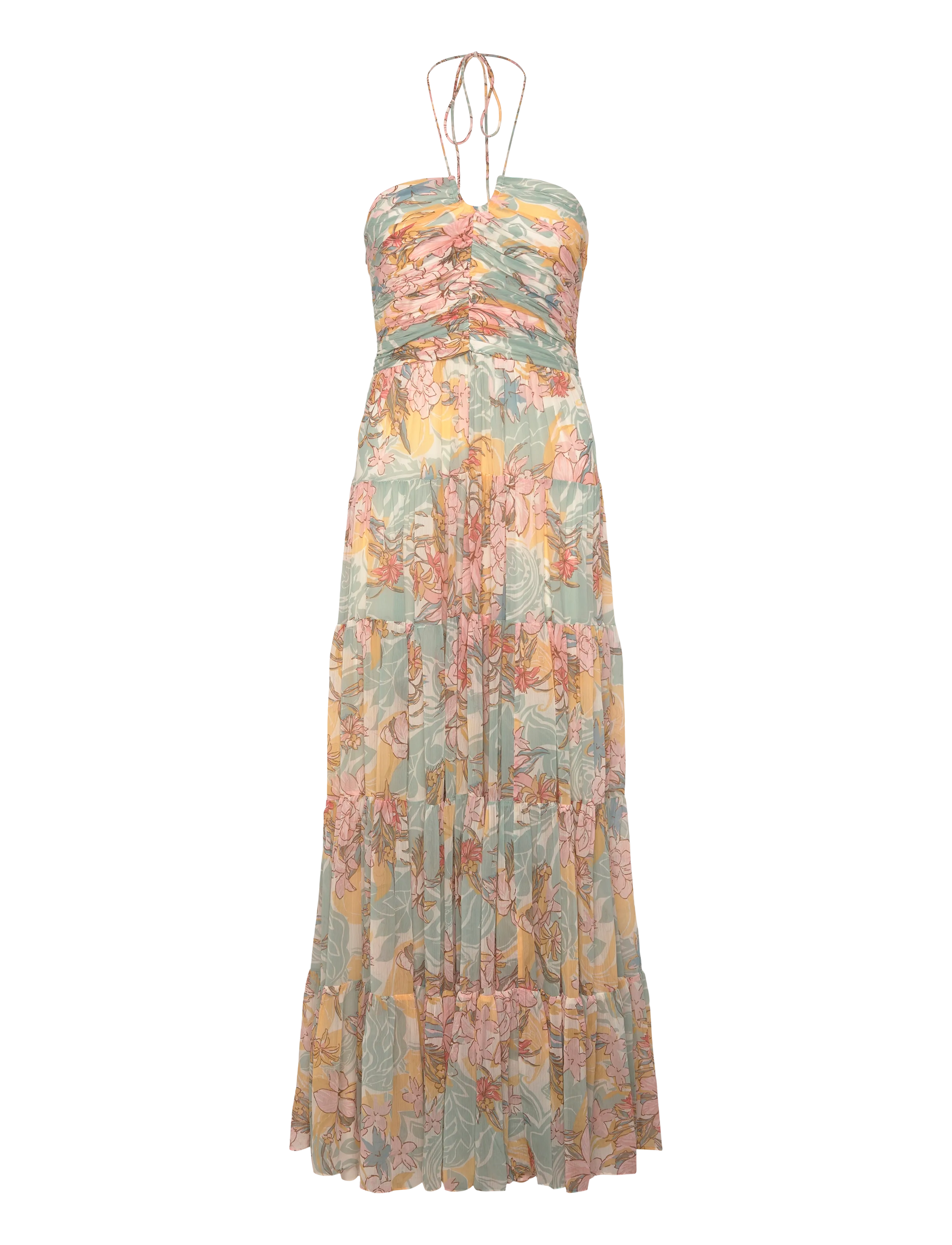 Lauren Ralph Lauren POLY CRINKLE GGT 58-WVN-DRESSES - E-pirmadienis - CREAM/BLUE/MULTI / blue