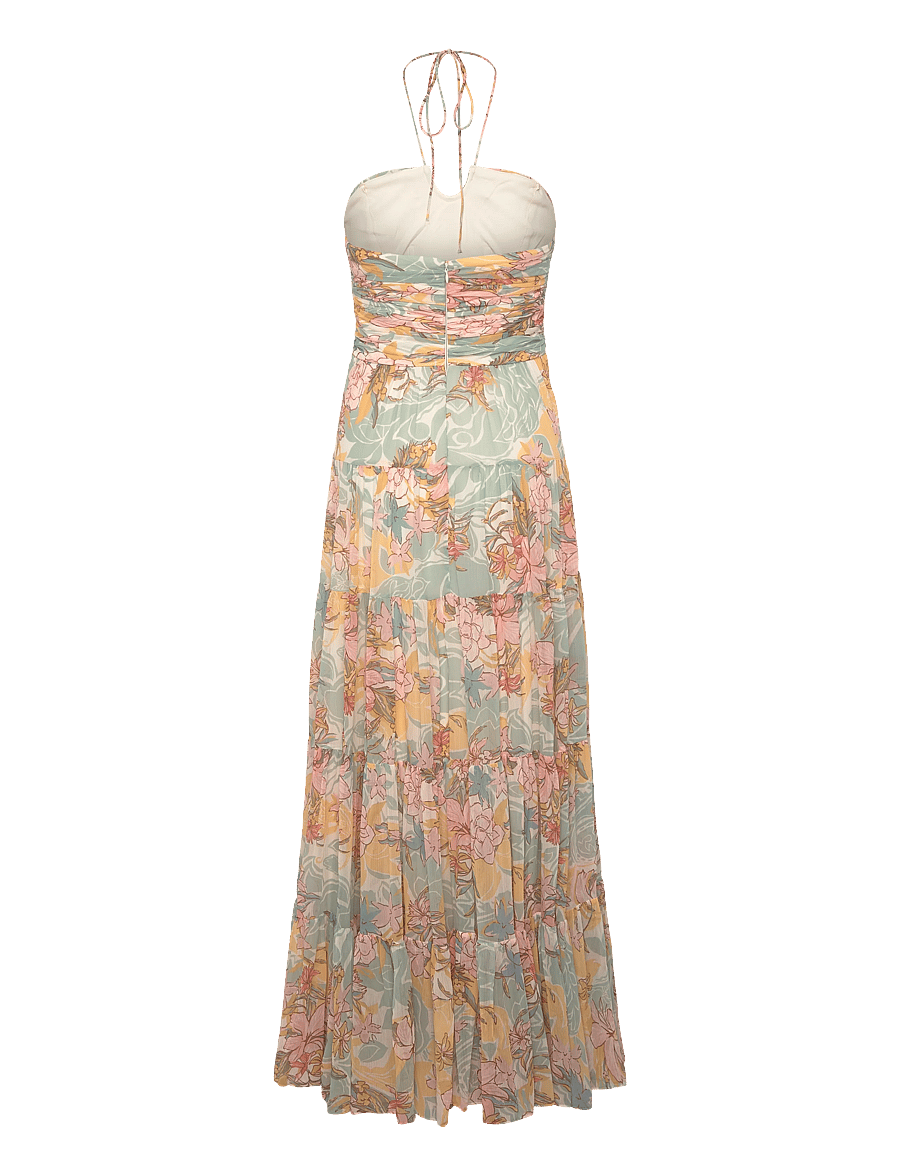 Lauren Ralph Lauren - POLY CRINKLE GGT 58-WVN-DRESSES - zomerjurken - cream/blue/multi - 1