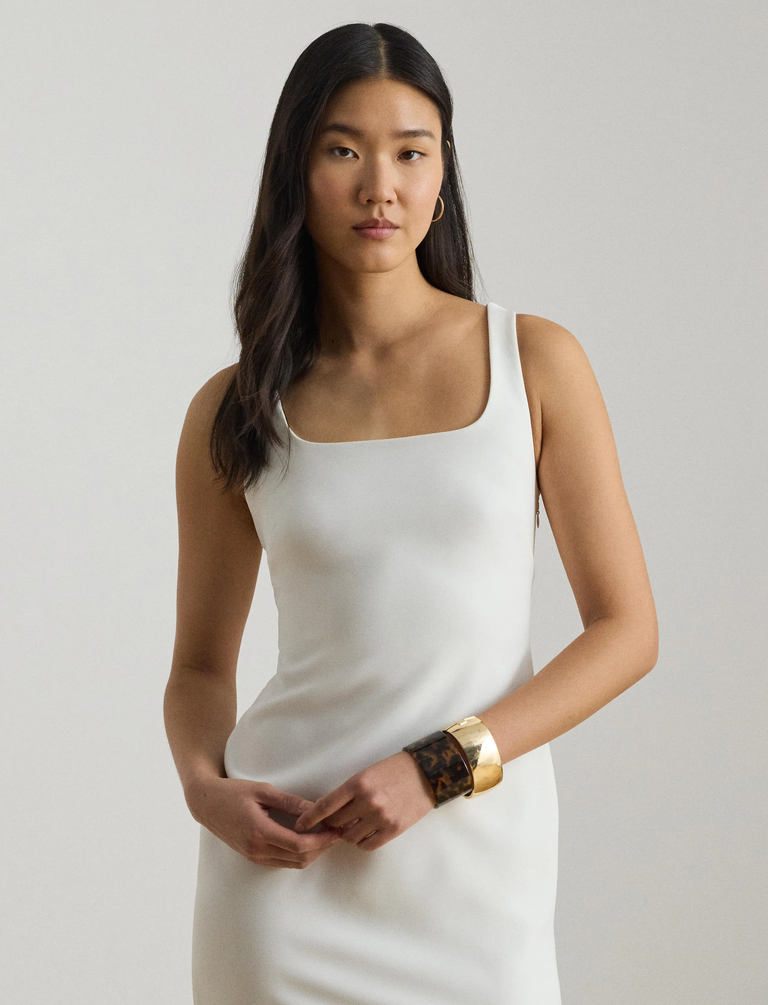 Lauren Ralph Lauren STRTCH MODERN CREPE-WVN-DRESSES - Síðir kjólar - WHITE / white