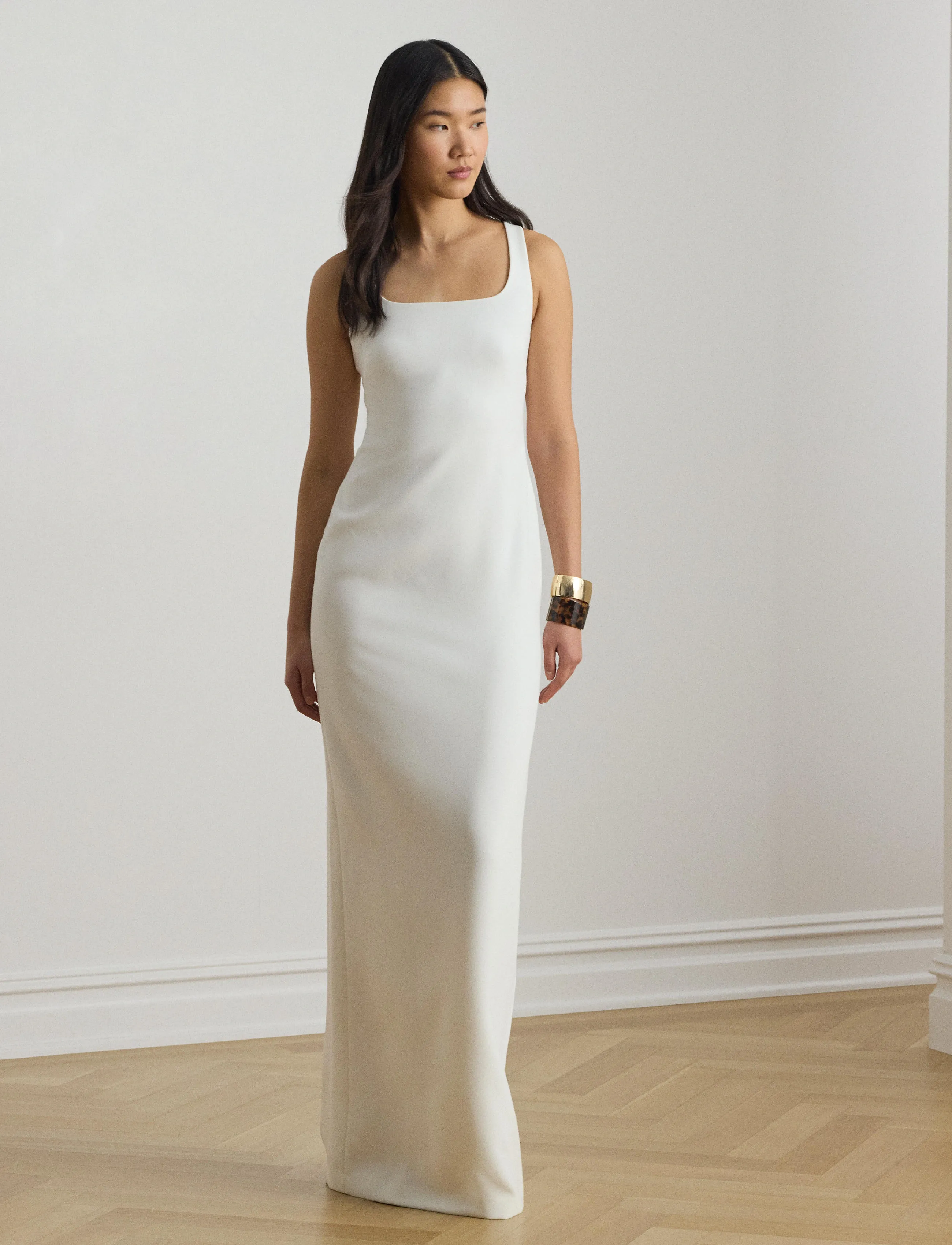 Lauren Ralph Lauren - STRTCH MODERN CREPE-WVN-DRESSES - aftenkjoler - white - 3