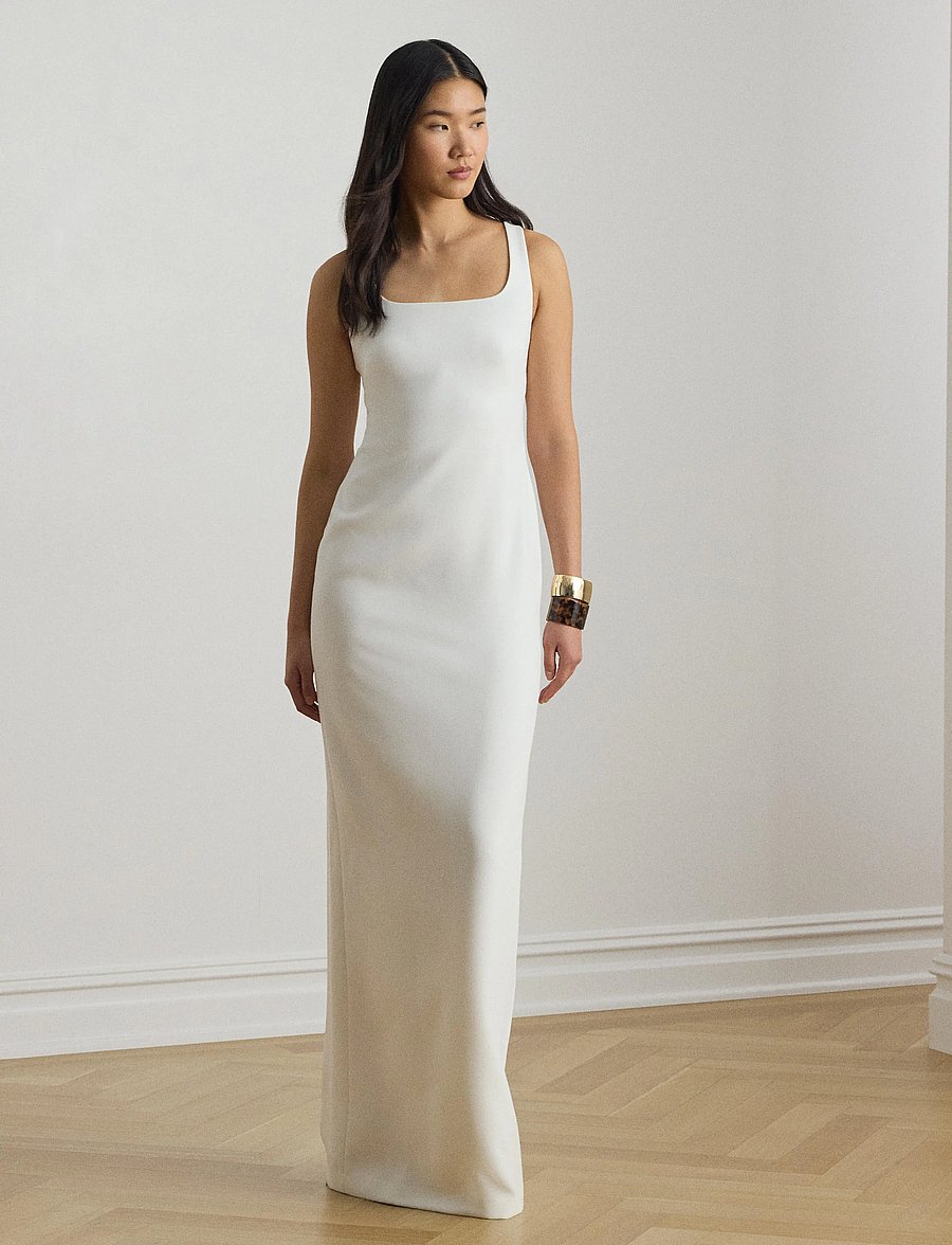 Lauren Ralph Lauren - STRTCH MODERN CREPE-WVN-DRESSES - aftonklänningar - white - 3