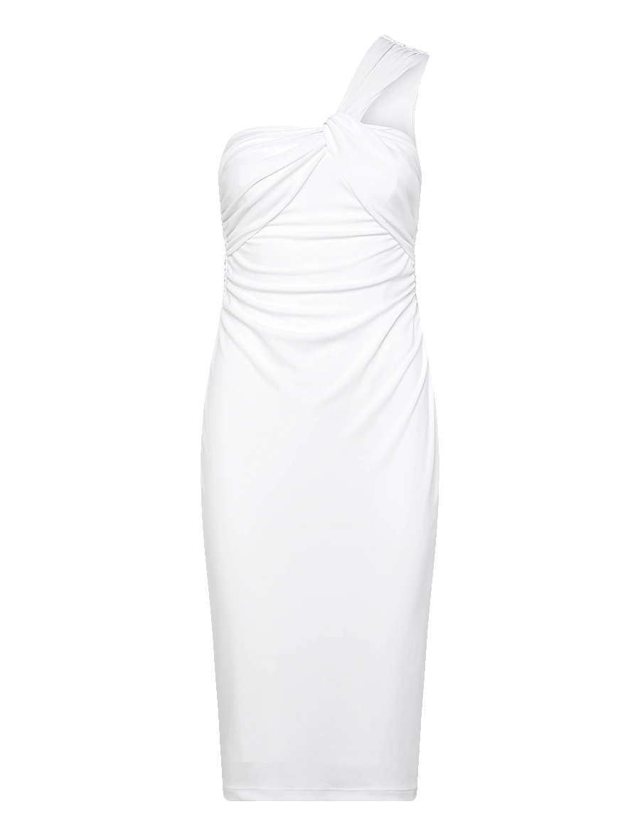 Lauren Ralph Lauren - STR MATTE JERSEY-R-KNT-DRESSES - kokteilkjólar - white - 0