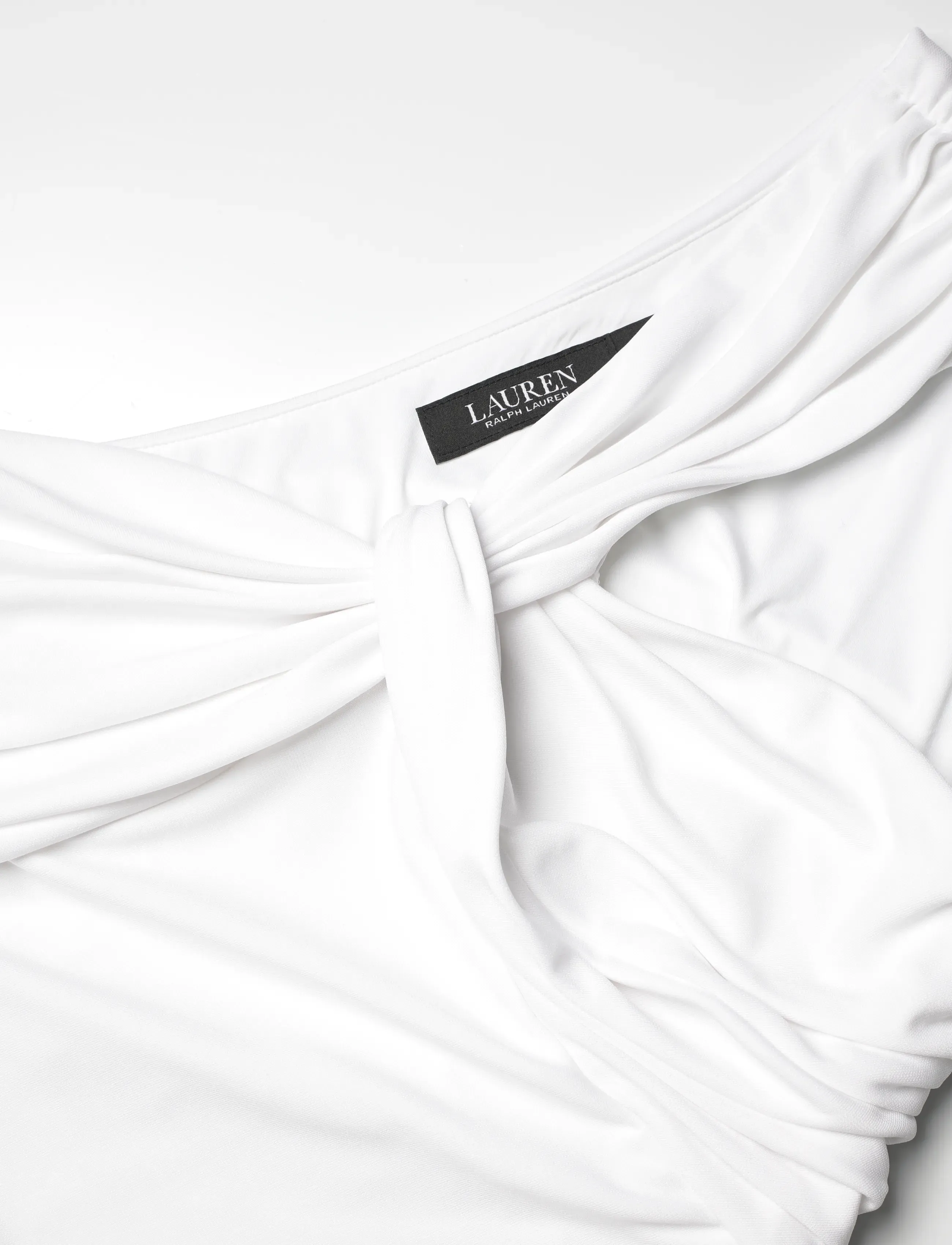 Lauren Ralph Lauren - STR MATTE JERSEY-R-KNT-DRESSES - cocktailklänningar - white - 2