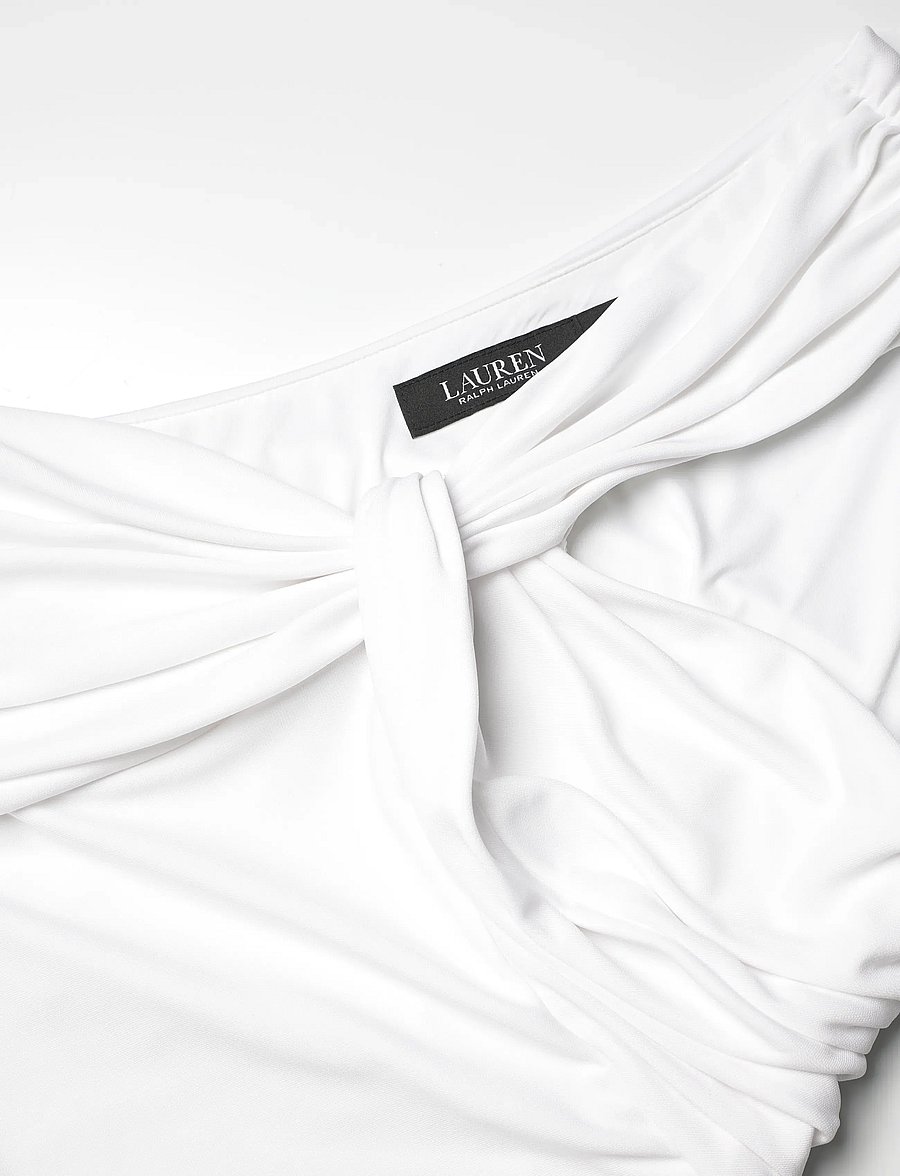 Lauren Ralph Lauren - STR MATTE JERSEY-R-KNT-DRESSES - kokteilkjólar - white - 2