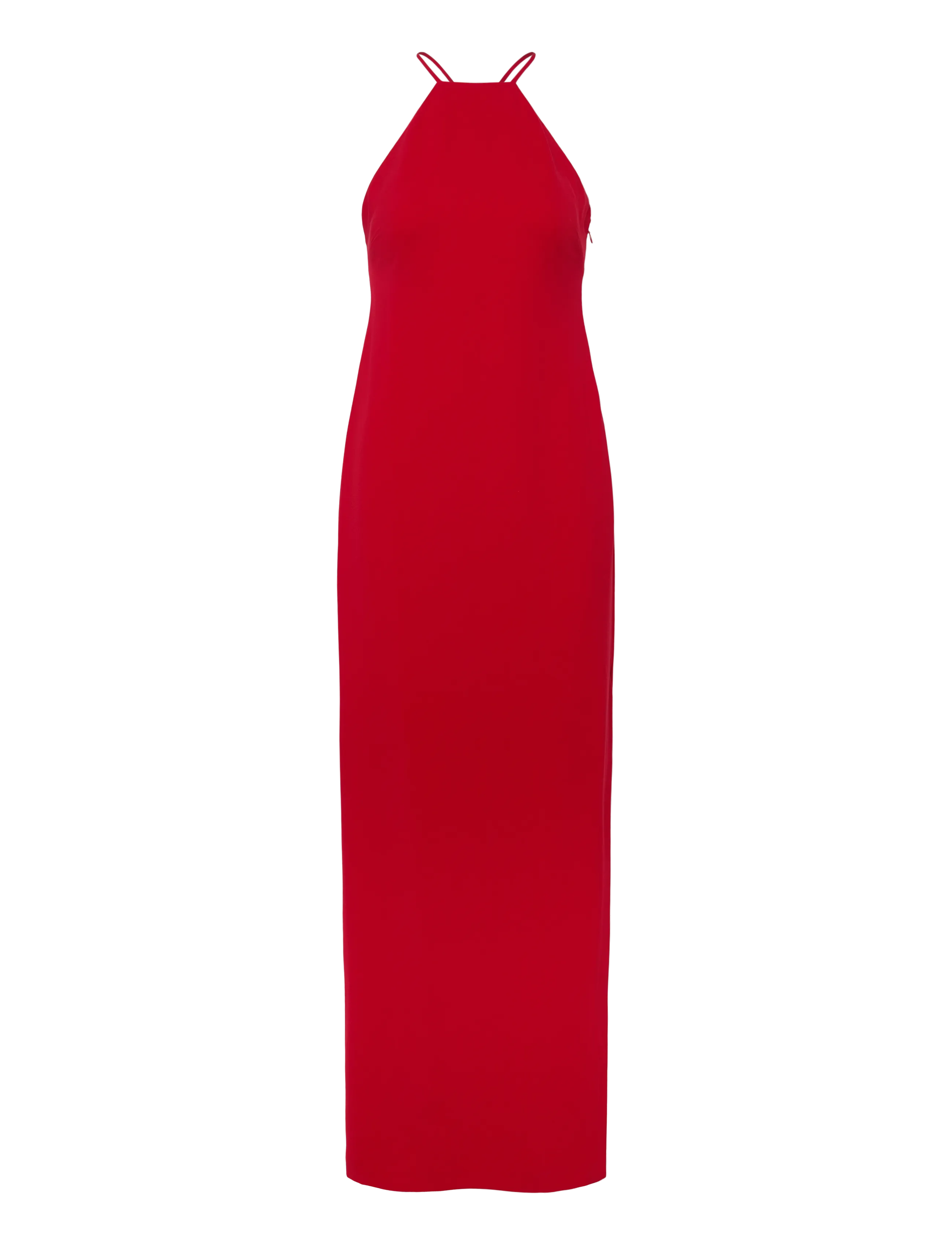 LAUREN RALPH LAUREN Double-Faced Crepe Halter Gown Rot - 42 - Damen