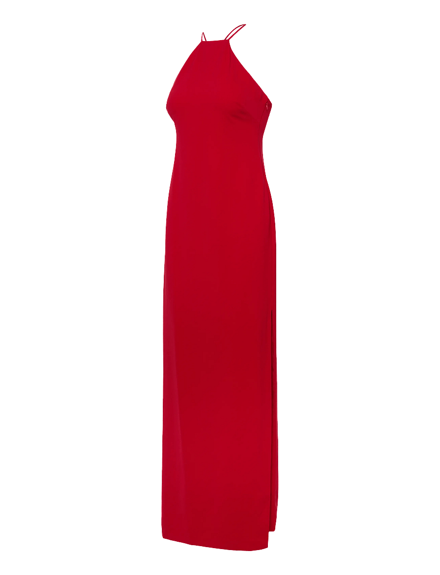 Lauren Ralph Lauren - Double-Faced Crepe Halter Gown - abendkleider - cruise red - 3