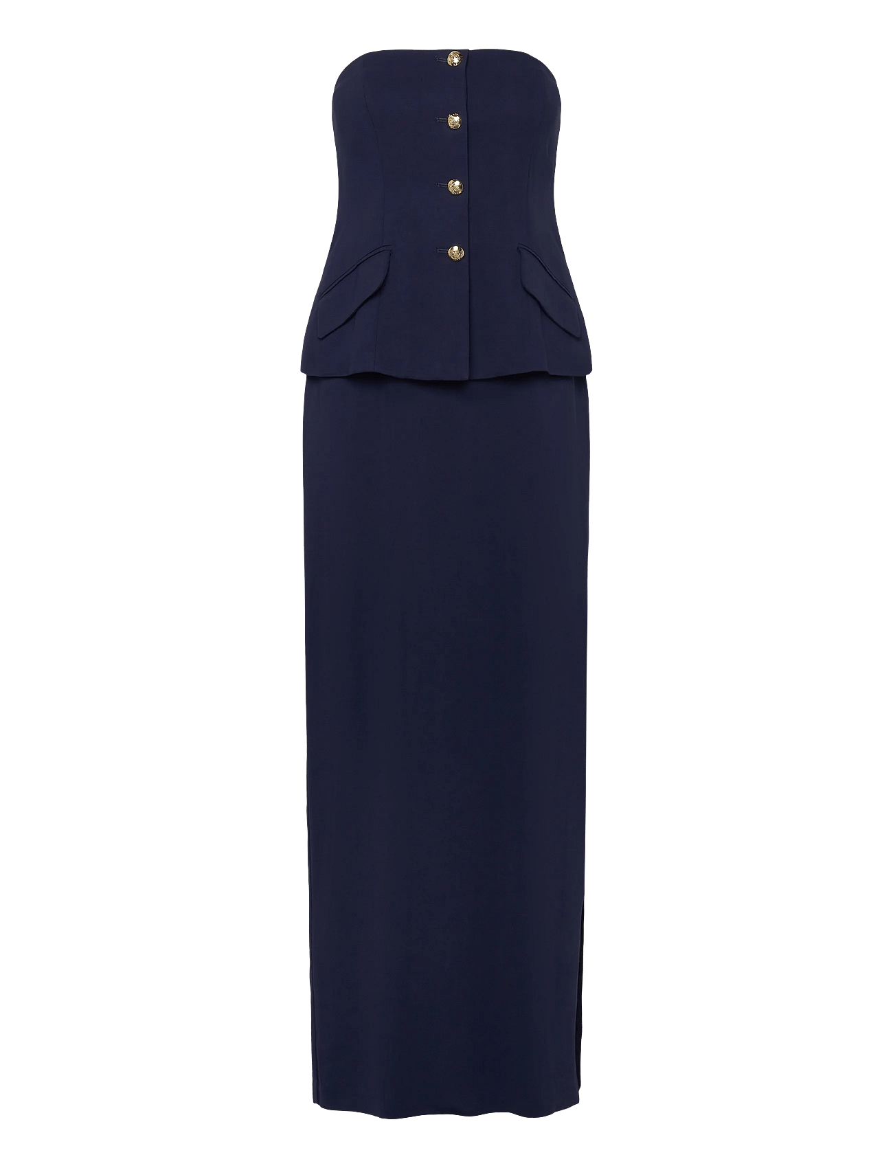 Lauren Ralph Lauren | Button-Trim Stretch Cady Strapless Gown | 40