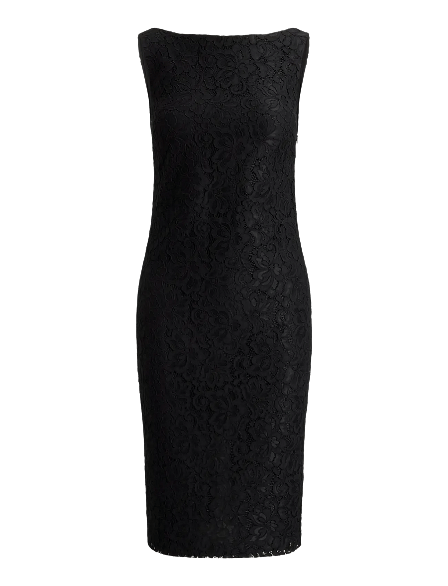 Lauren Ralph Lauren - Lace Sleeveless Cocktail Dress - robes de cocktail - black - 1
