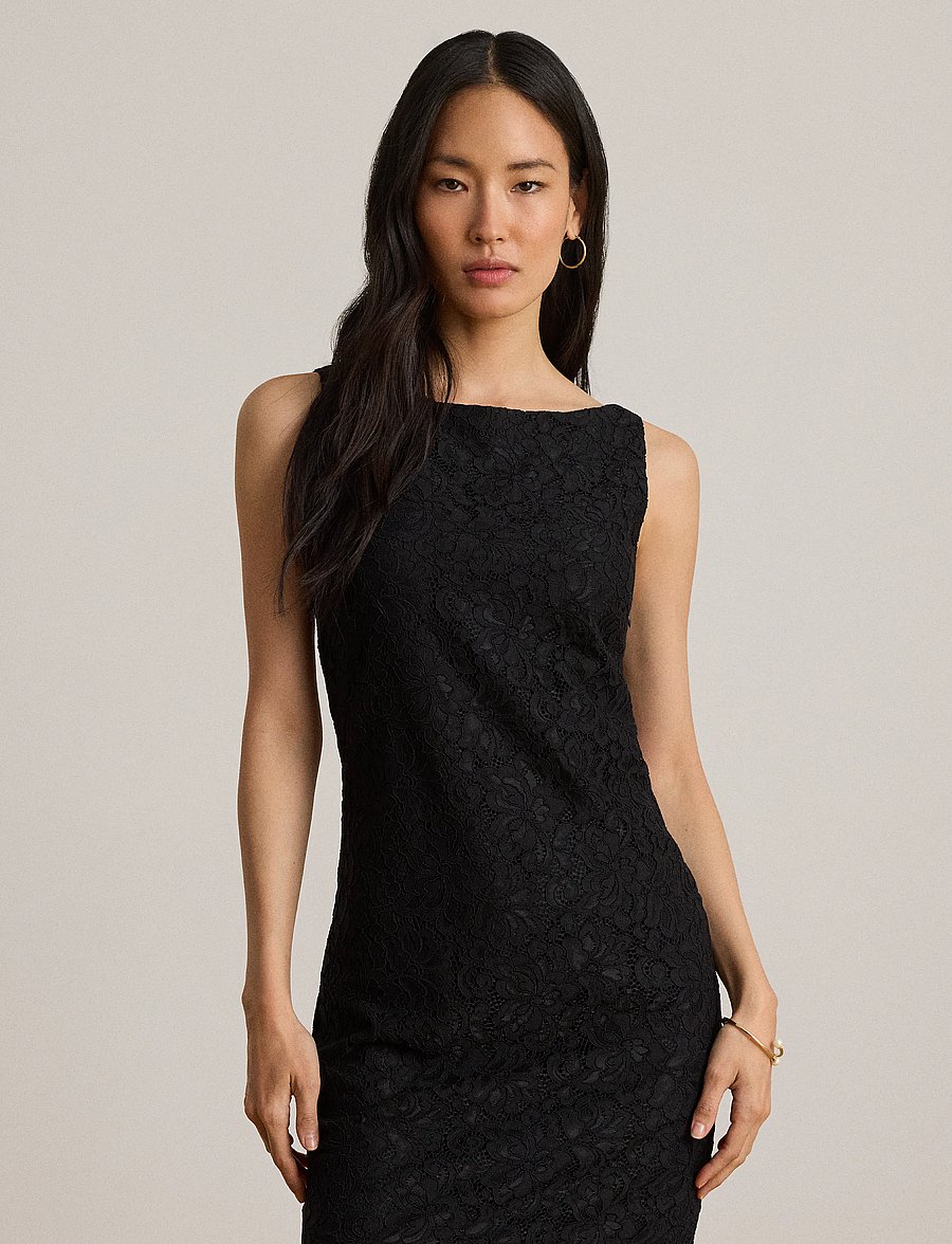 Lauren Ralph Lauren - Lace Sleeveless Cocktail Dress - robes de cocktail - black - 4