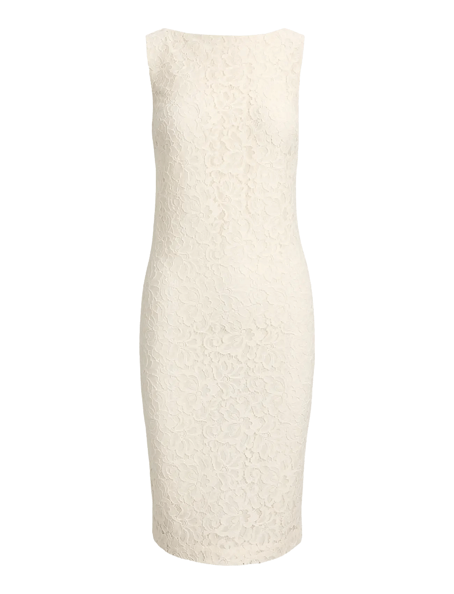 Lauren Ralph Lauren - Lace Sleeveless Cocktail Dress - cocktailkjoler - mascarpone cream - 1