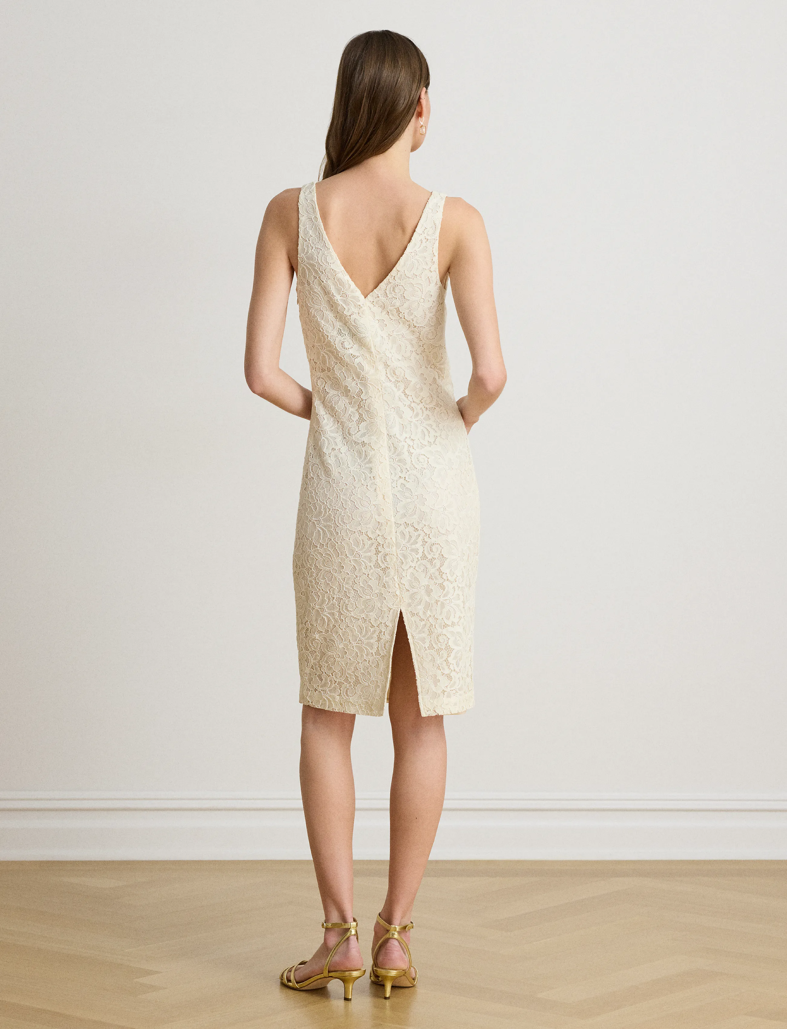 Lauren Ralph Lauren - Lace Sleeveless Cocktail Dress - cocktailkjoler - mascarpone cream - 2