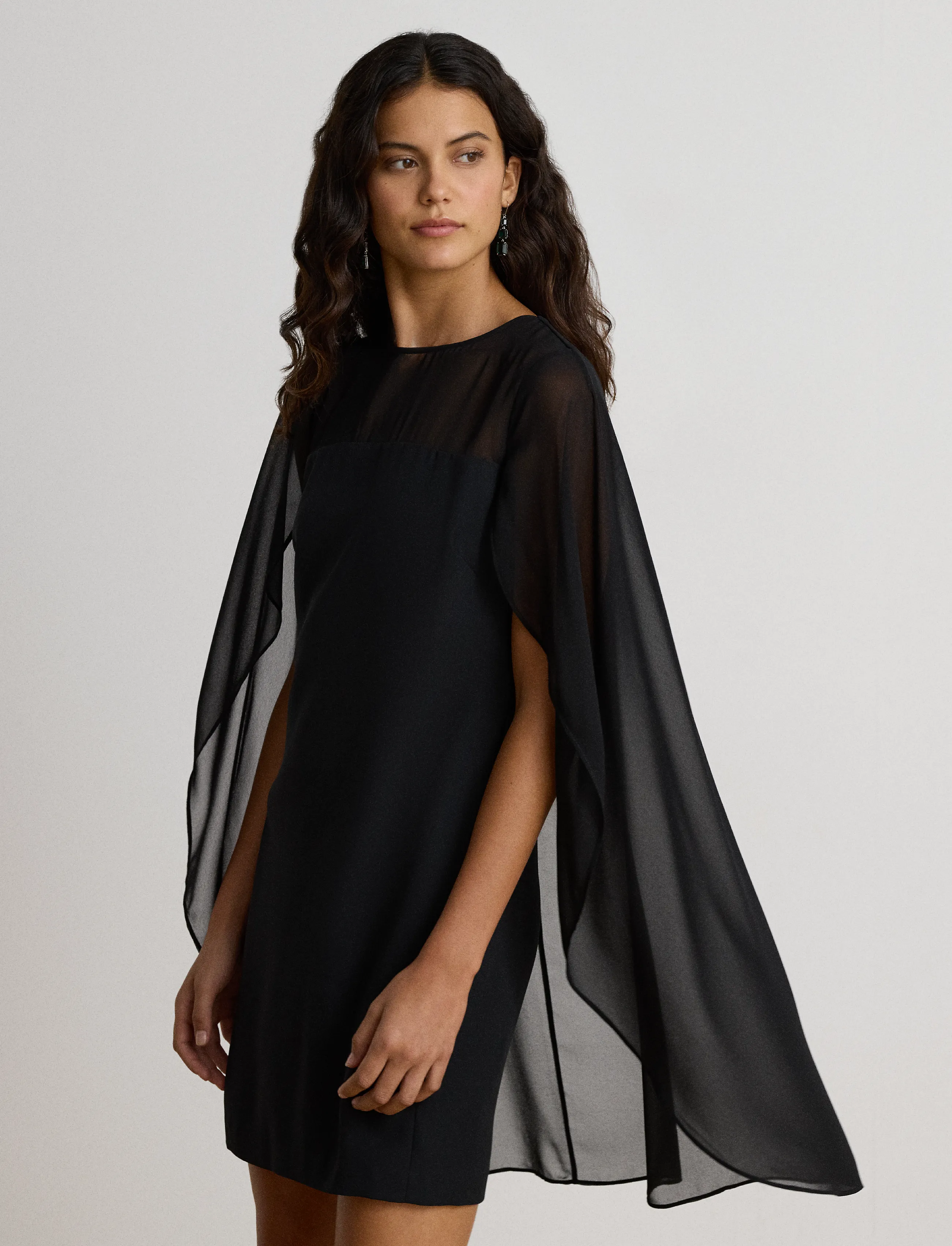 Lauren Ralph Lauren - Cape Georgette Cocktail Dress - cocktailkleider - black - 4