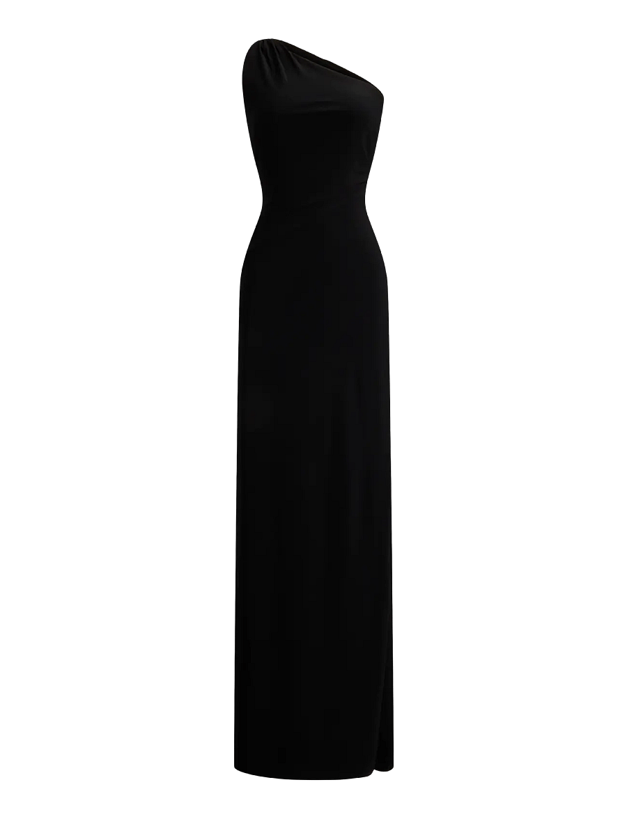Lauren Ralph Lauren - Stretch Jersey One-Shoulder Gown - abendkleider - black - 1