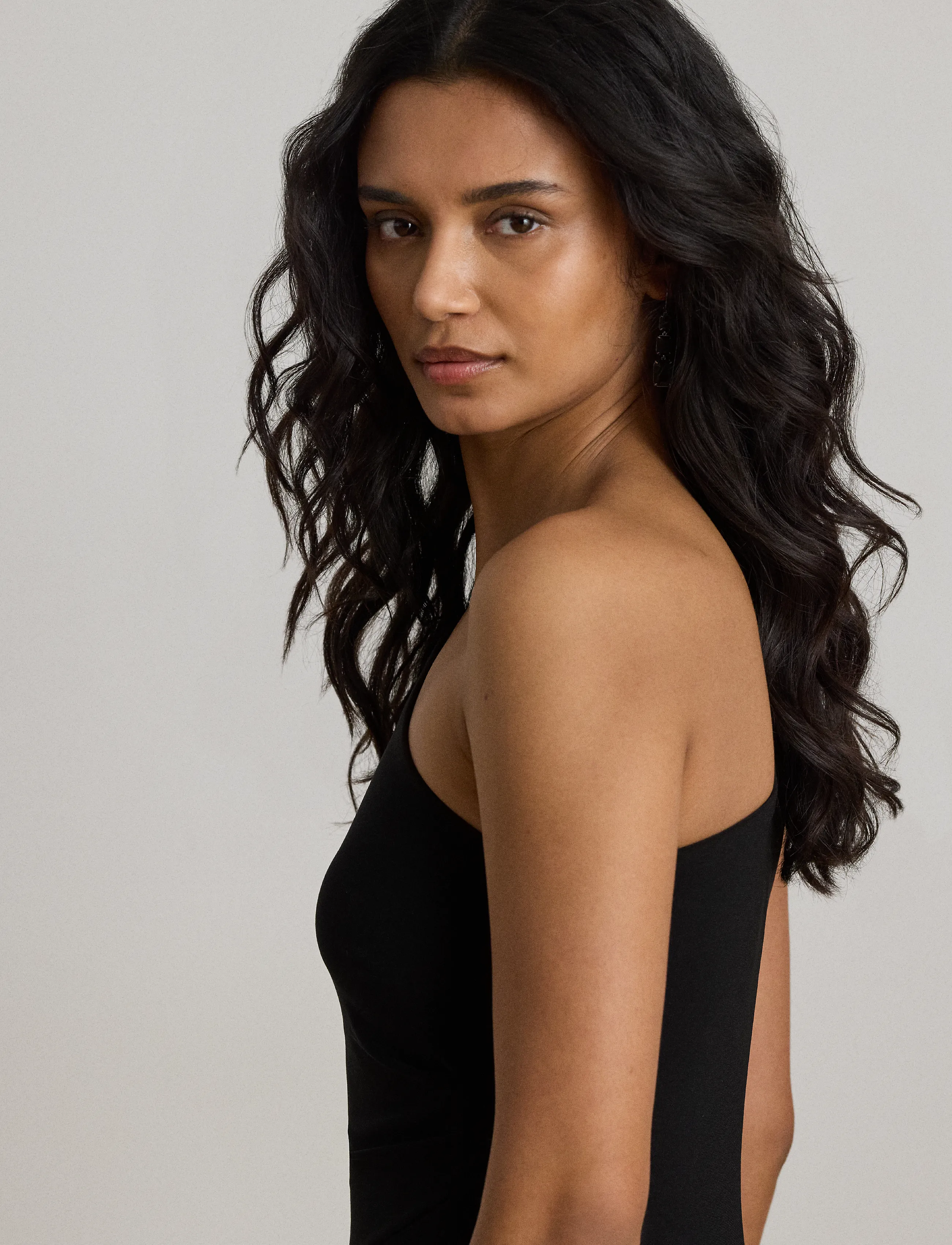 Lauren Ralph Lauren - Stretch Jersey One-Shoulder Gown - abendkleider - black - 4