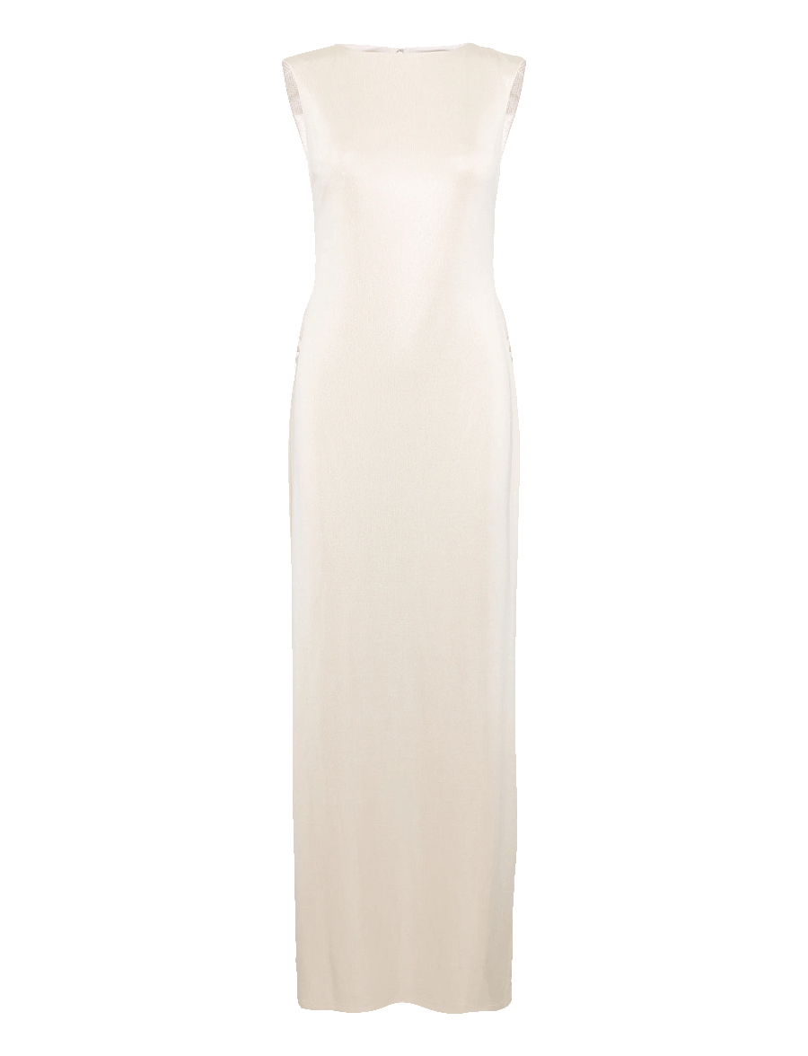 Lauren Ralph Lauren - Metallic Jersey Boatneck Gown - partykleider - champagne/silver - 2