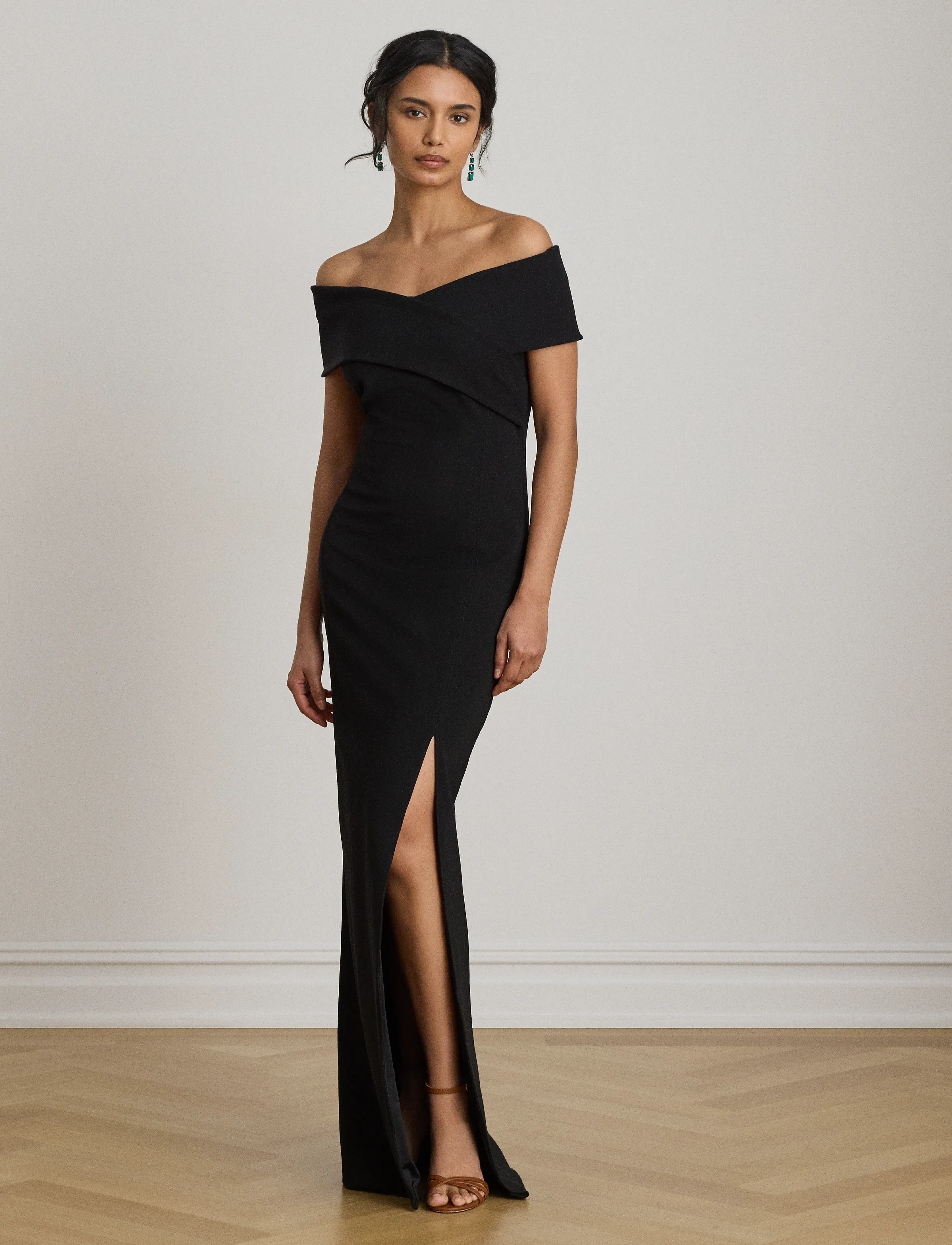 Lauren Ralph Lauren - Faille Off-the-Shoulder Gown - partykleider - black - 1